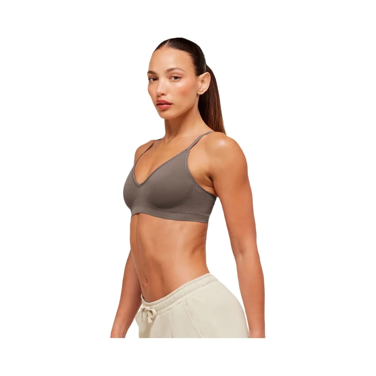 Gymshark FeatherForm V-Neck Bralette "Cool Brown"