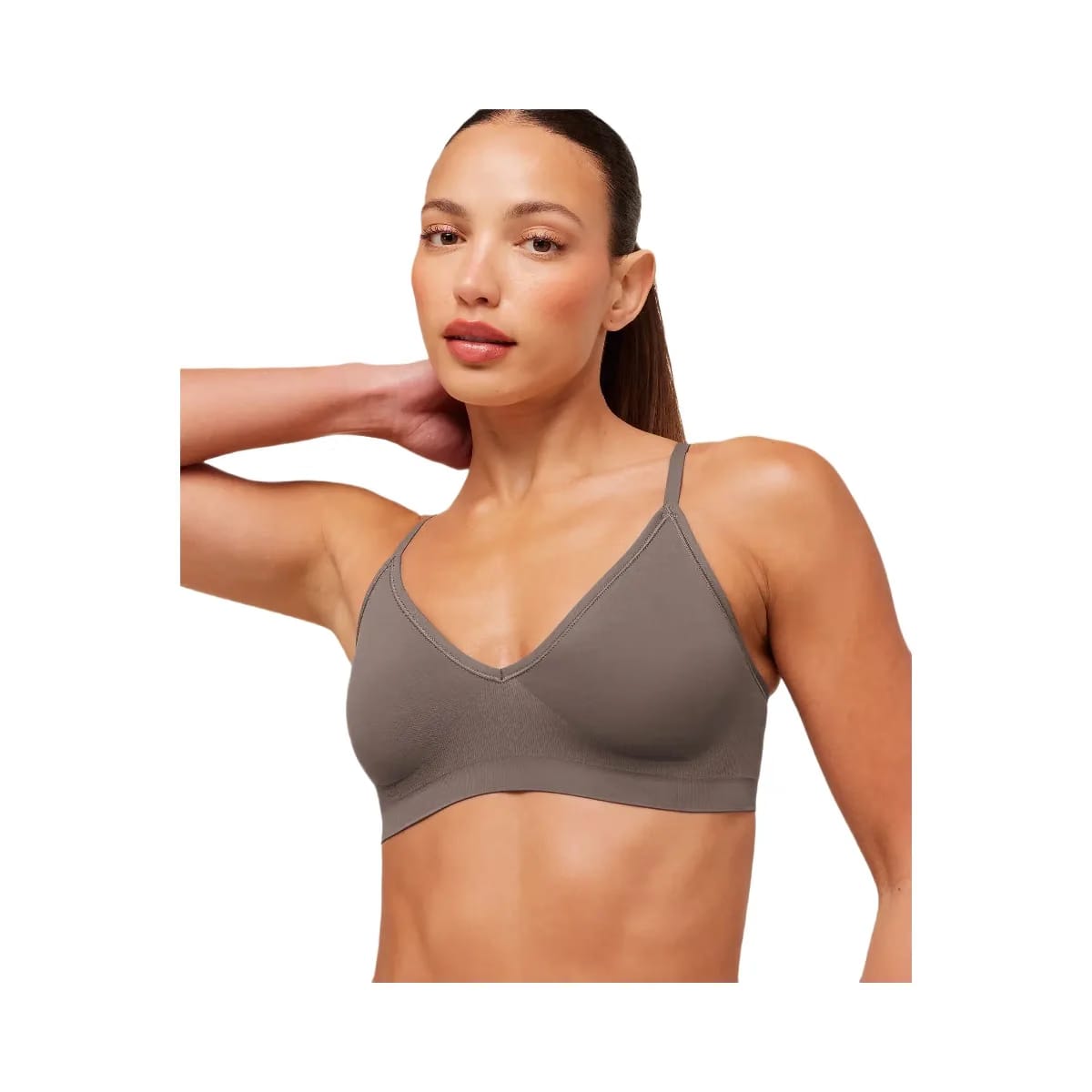 Gymshark FeatherForm V-Neck Bralette "Cool Brown"