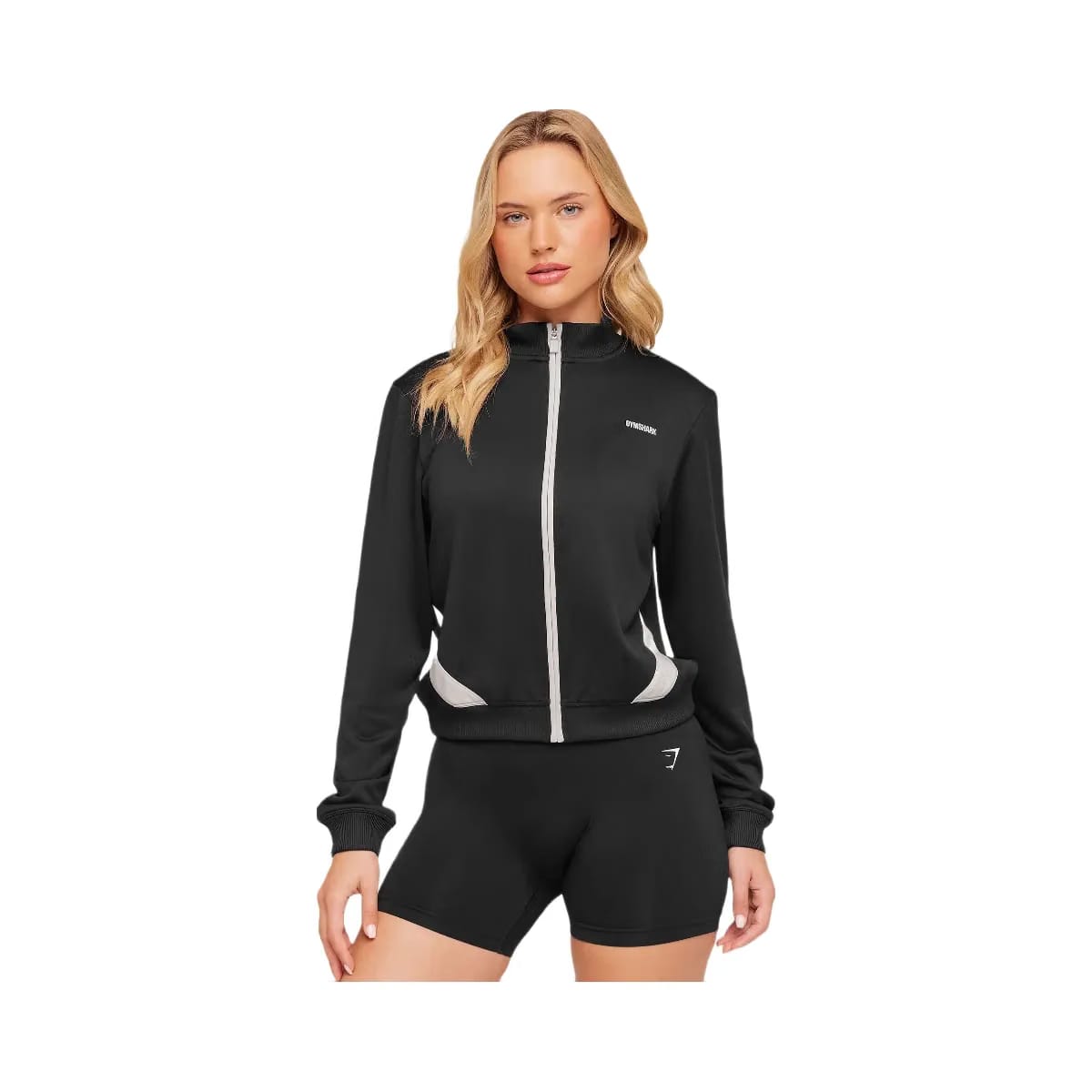 Gymshark Lightweight Tricot Zip Through Jacket "Black Tinted White"