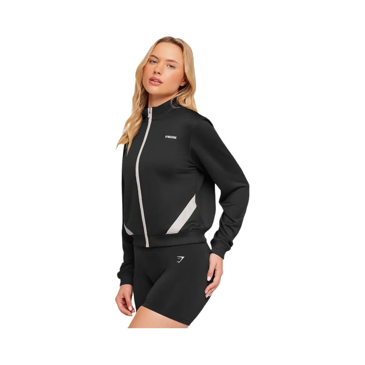 Gymshark Lightweight Tricot Zip Through Jacket "Black Tinted White"