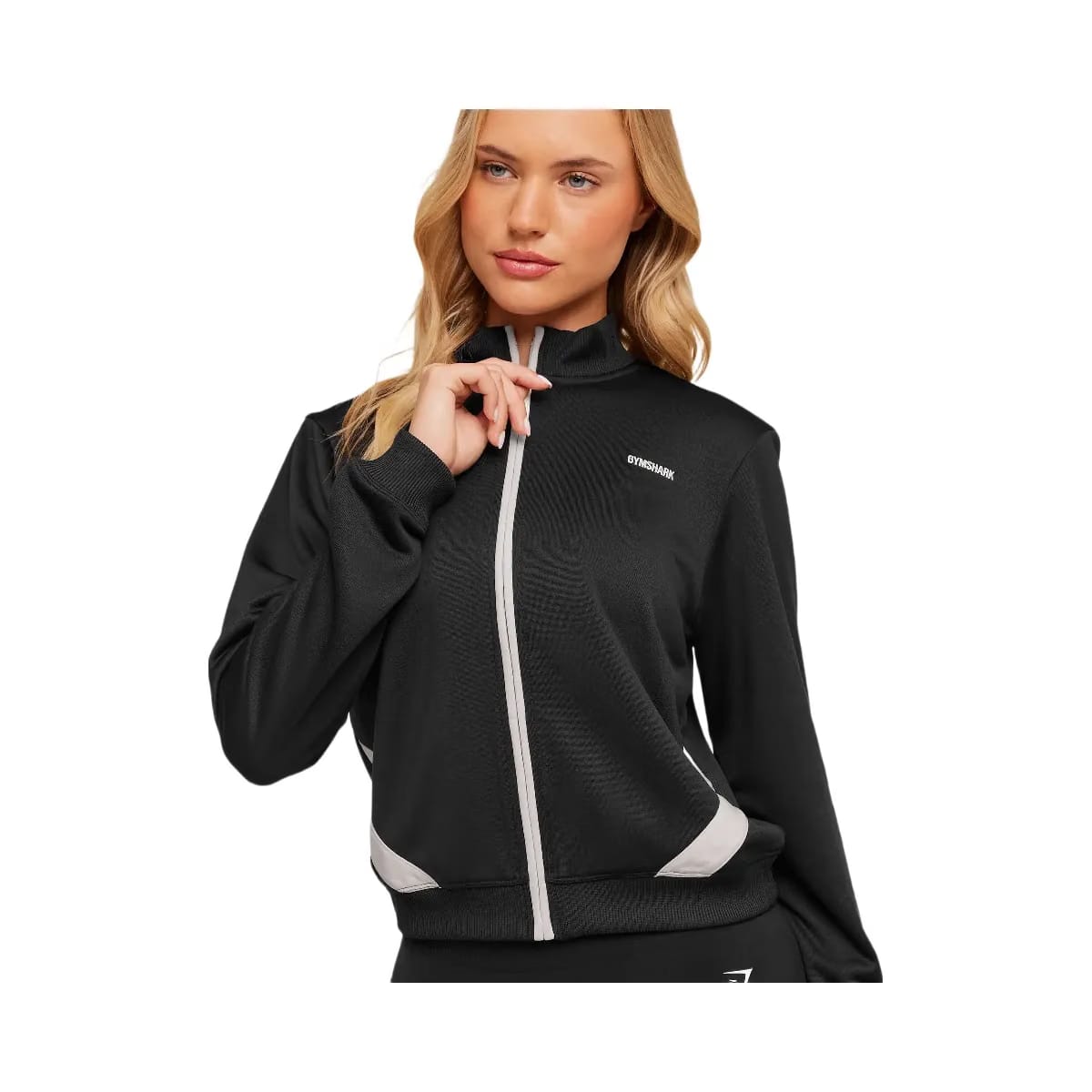 Gymshark Lightweight Tricot Zip Through Jacket "Black Tinted White"