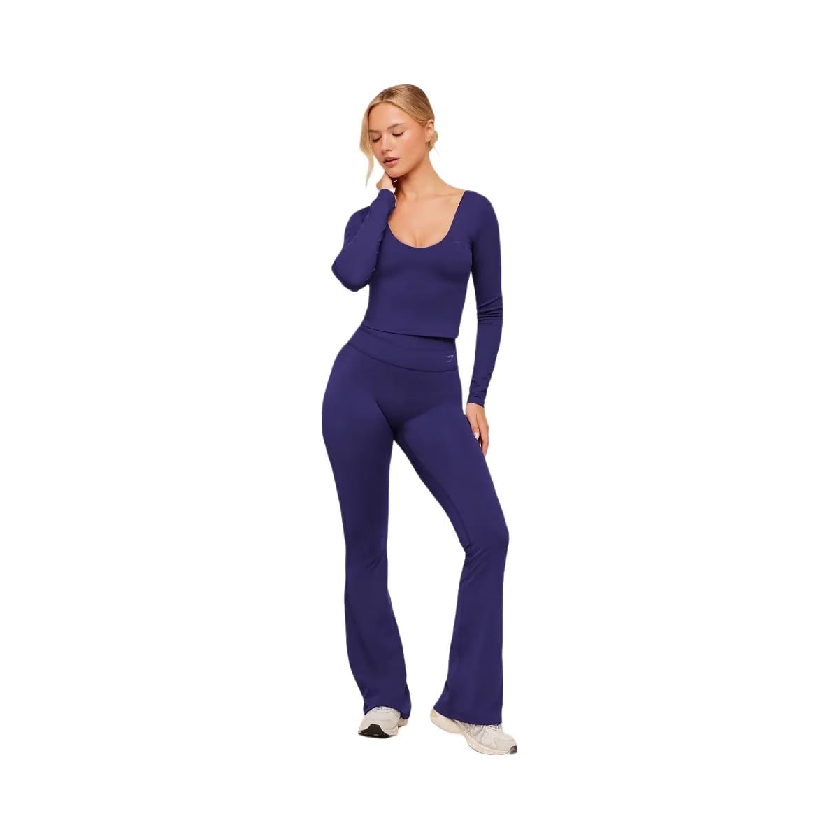 Gymshark Crossover Back Flared Leggings "Indigo Purple"