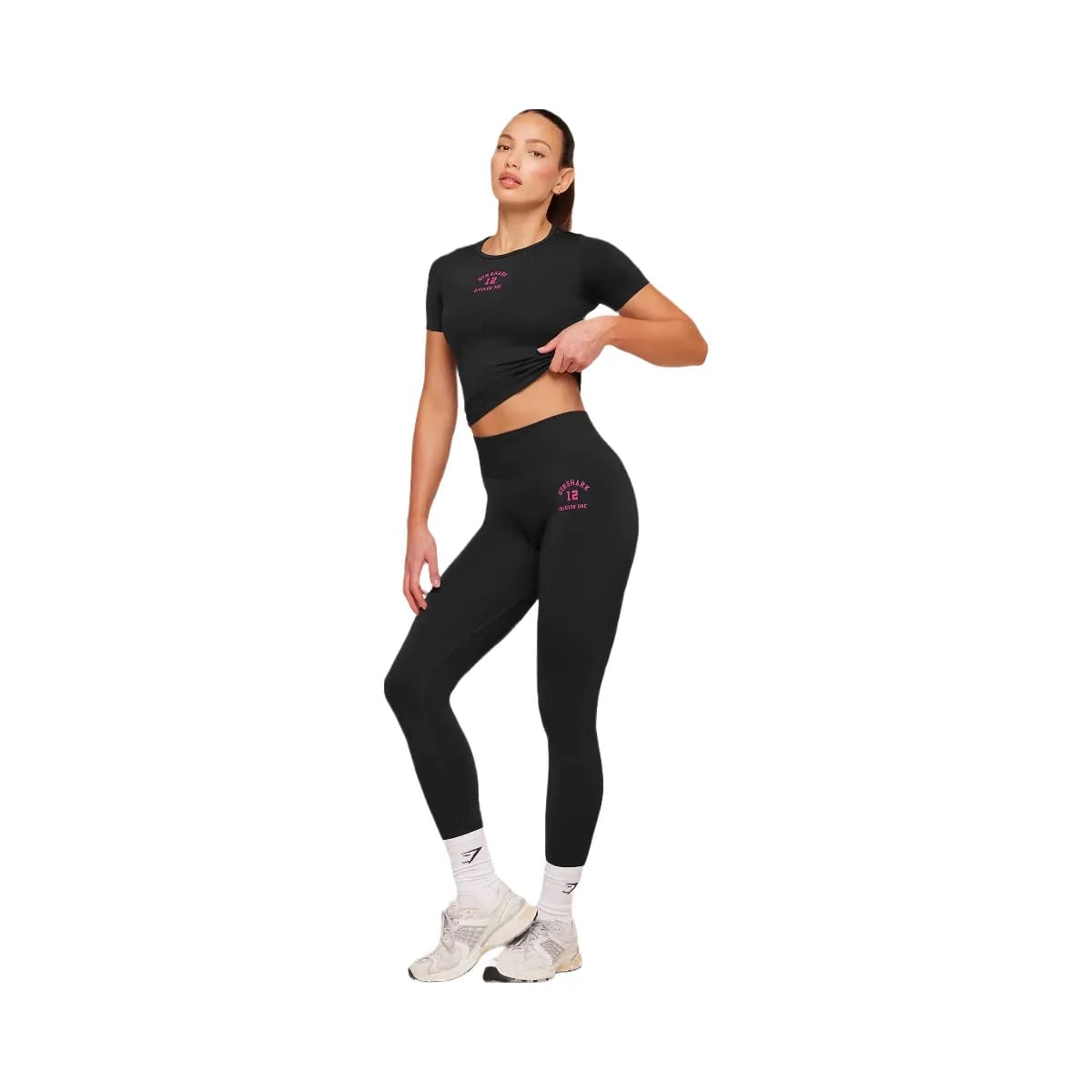 Gymshark Everyday Seamless Graphic Short Sleeve Top "Black"