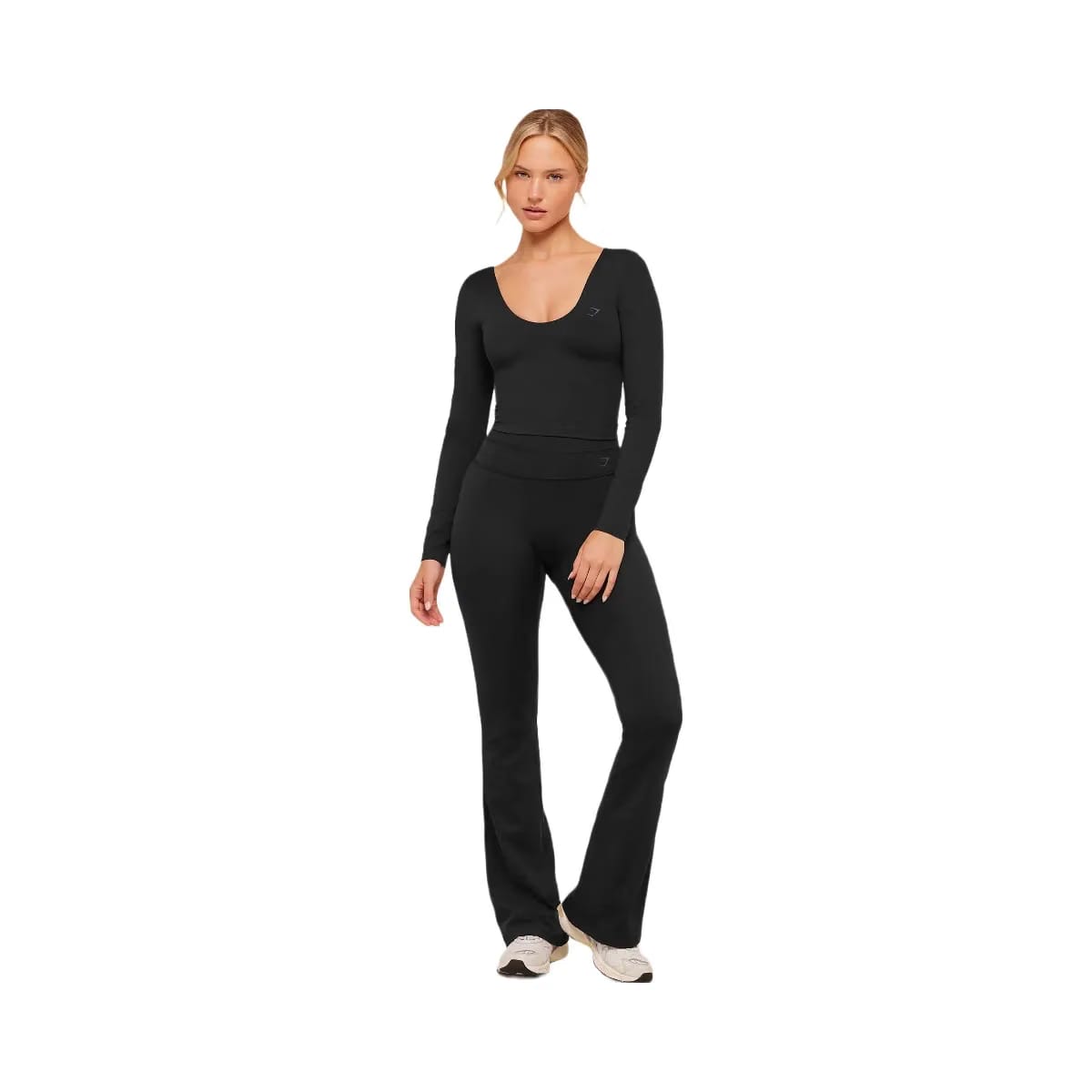 Gymshark Crossover Back Flared Leggings "Black"
