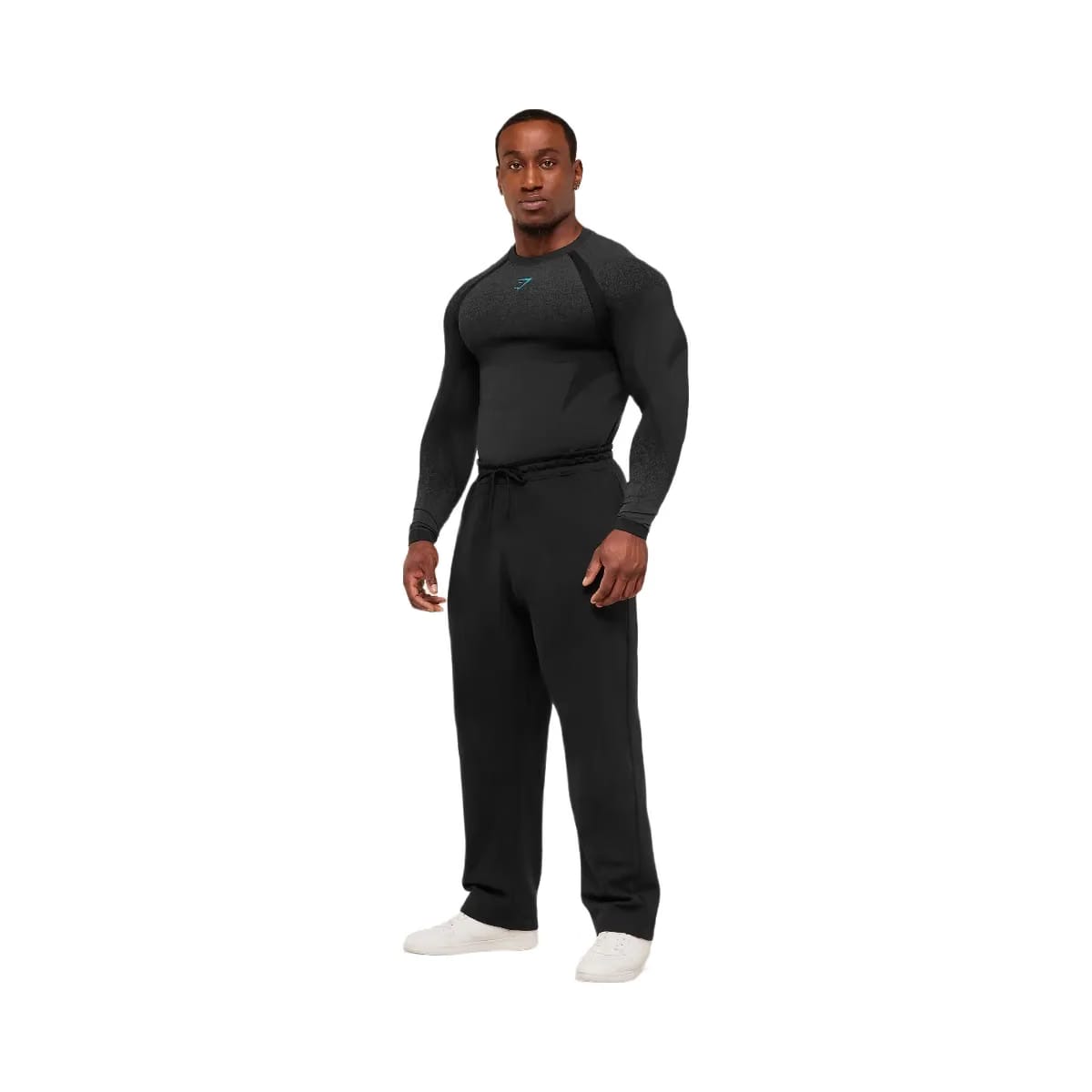 Gymshark Shadow Seamless Long Sleeve T-Shirt "Black Brand Blue"