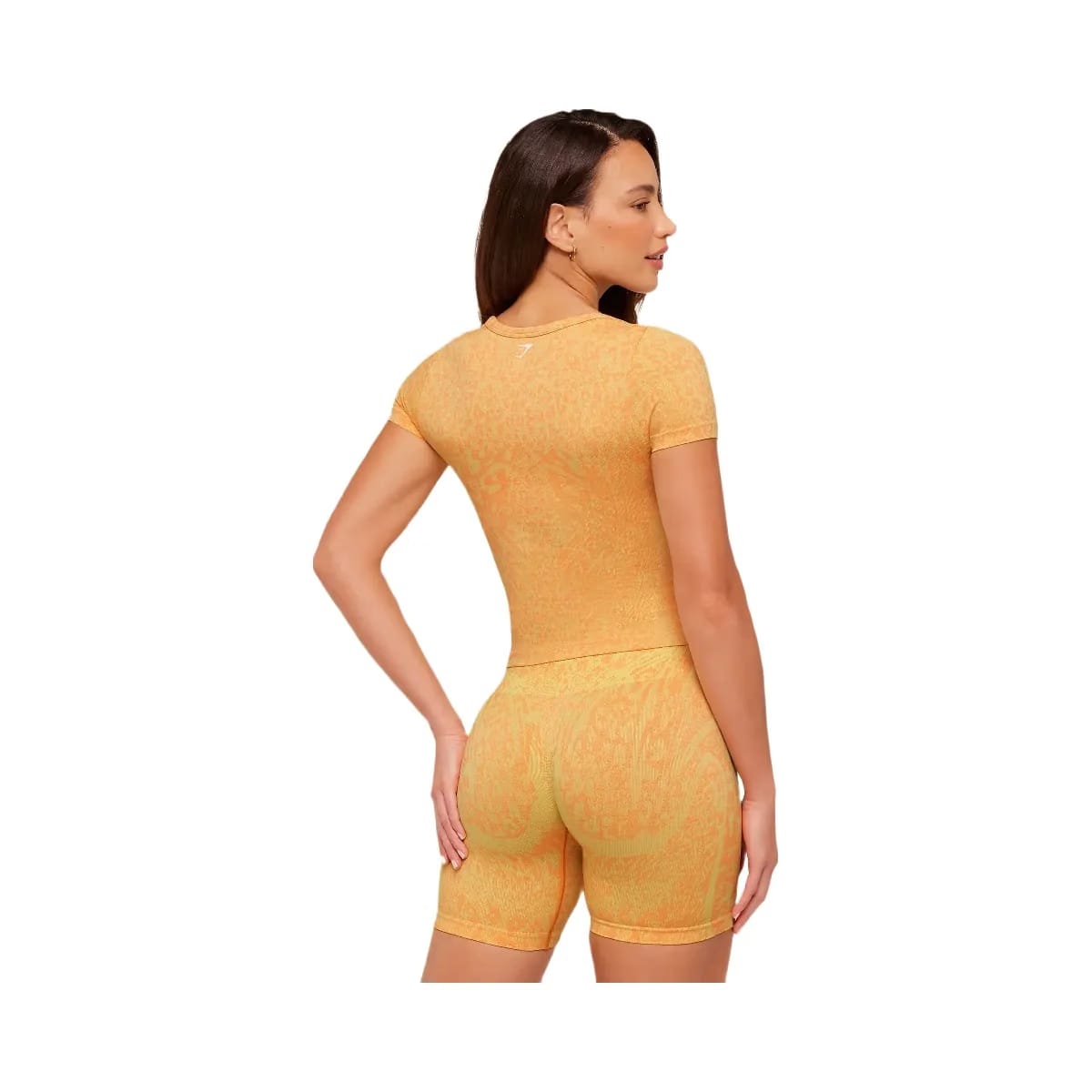 Gymshark Adapt Animal X Whitney Short Sleeve Top "Sorbet Yellow Dayglow Peach"