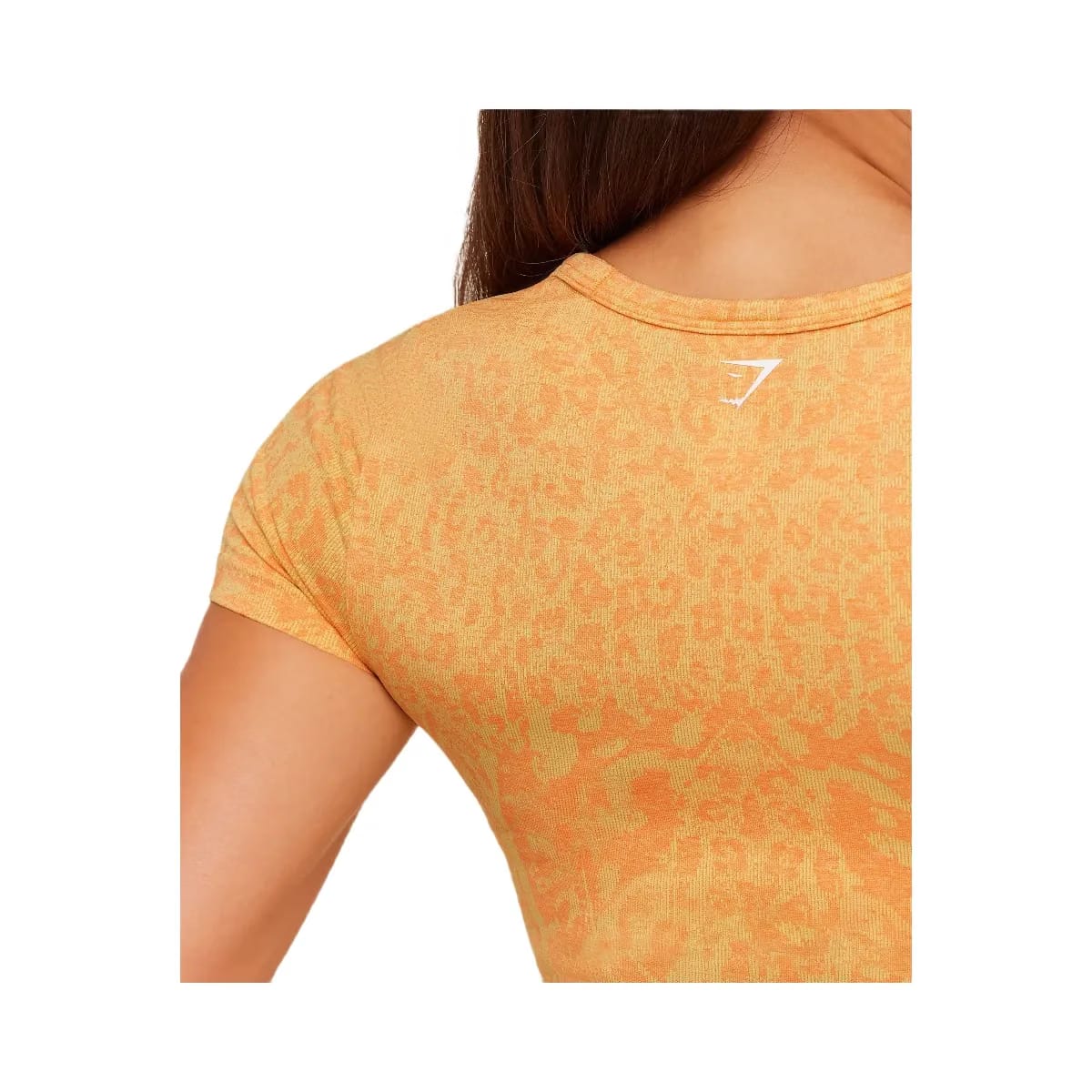 Gymshark Adapt Animal X Whitney Short Sleeve Top "Sorbet Yellow Dayglow Peach"
