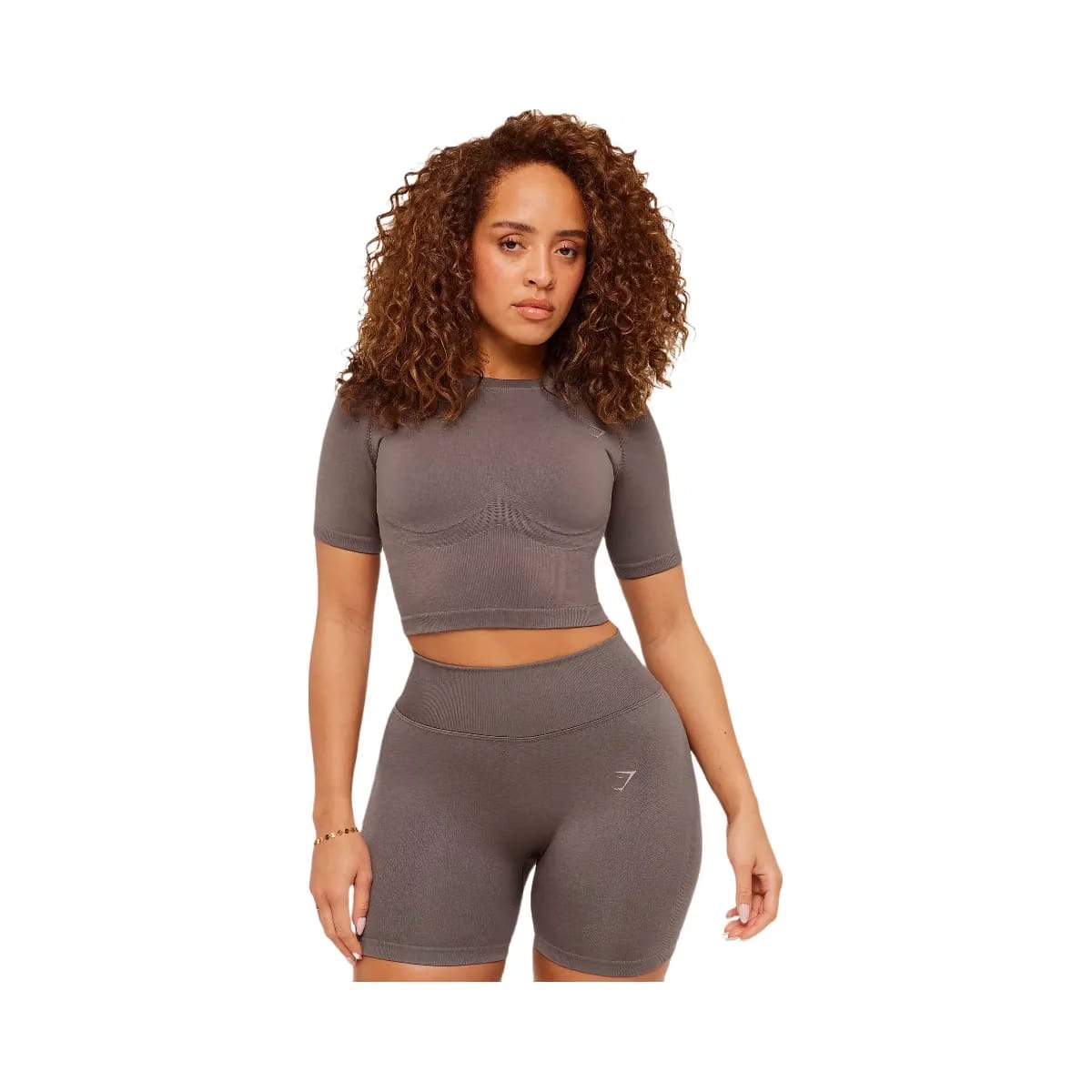 Gymshark Lift Seamless Short Sleeve Top "Cool Brown"