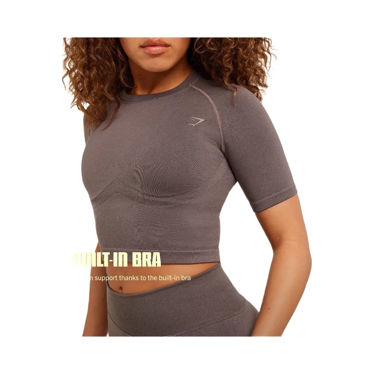Gymshark Lift Seamless Short Sleeve Top "Cool Brown"