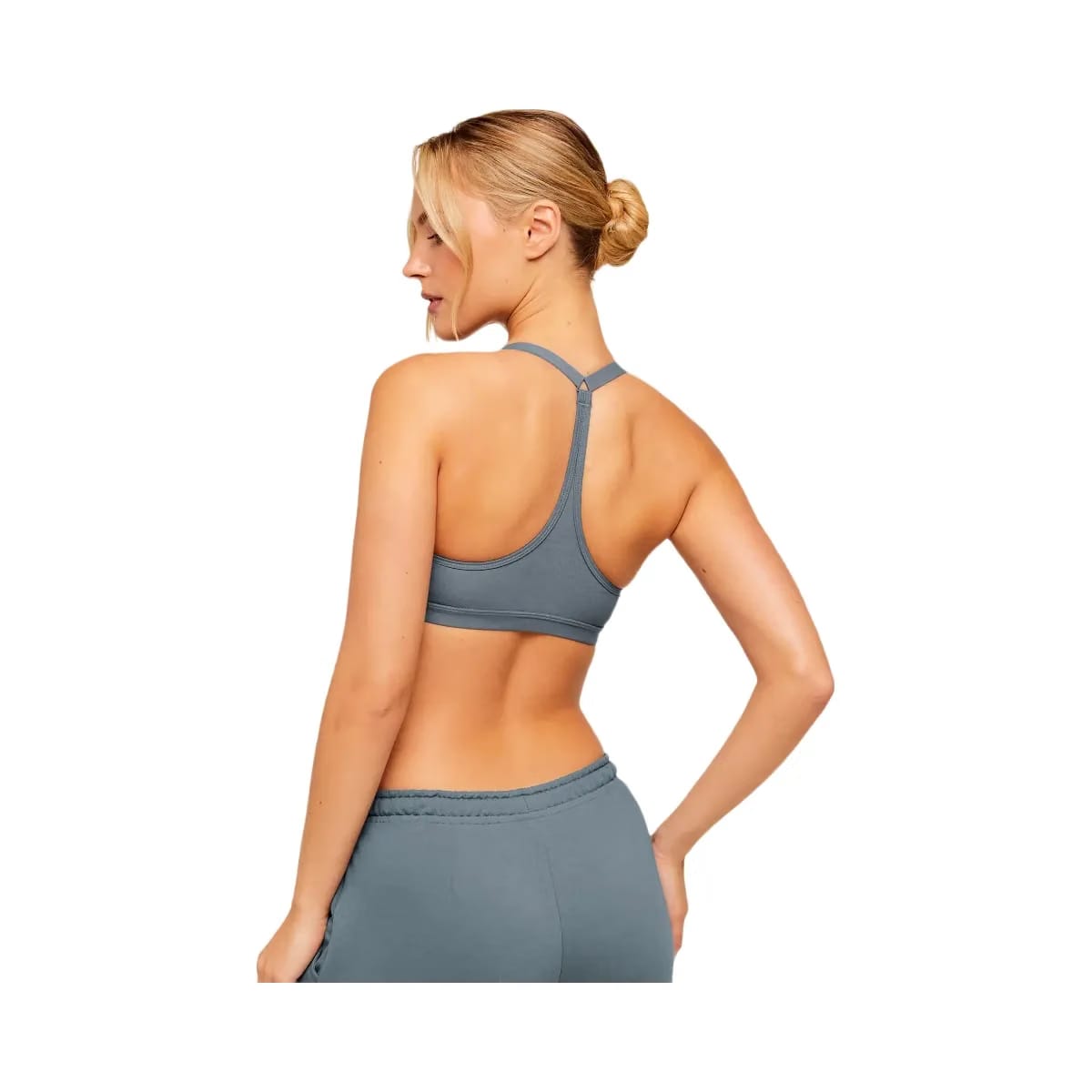 Gymshark Cotton Blend Racerback Sports Bra "Iron Blue"