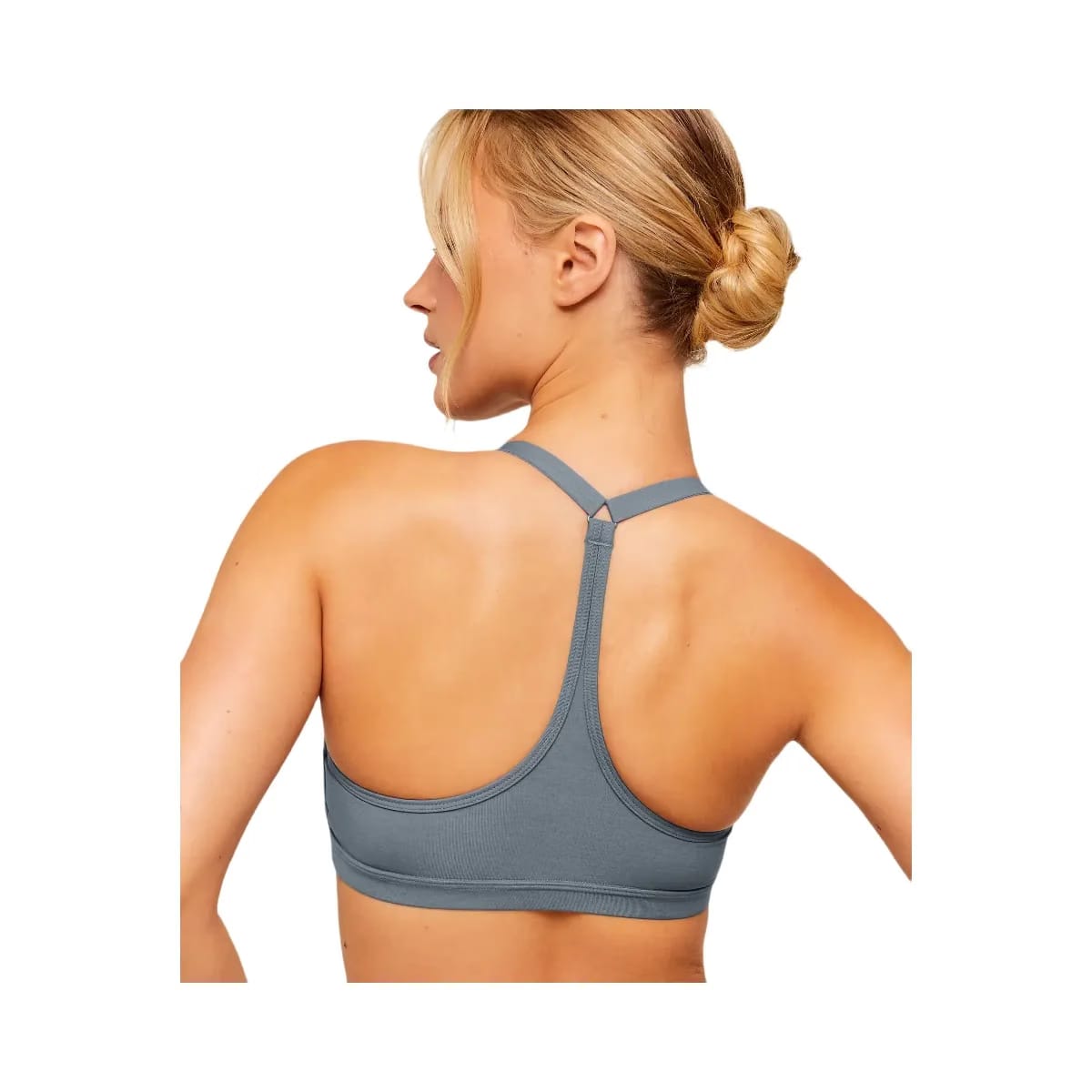 Gymshark Cotton Blend Racerback Sports Bra "Iron Blue"