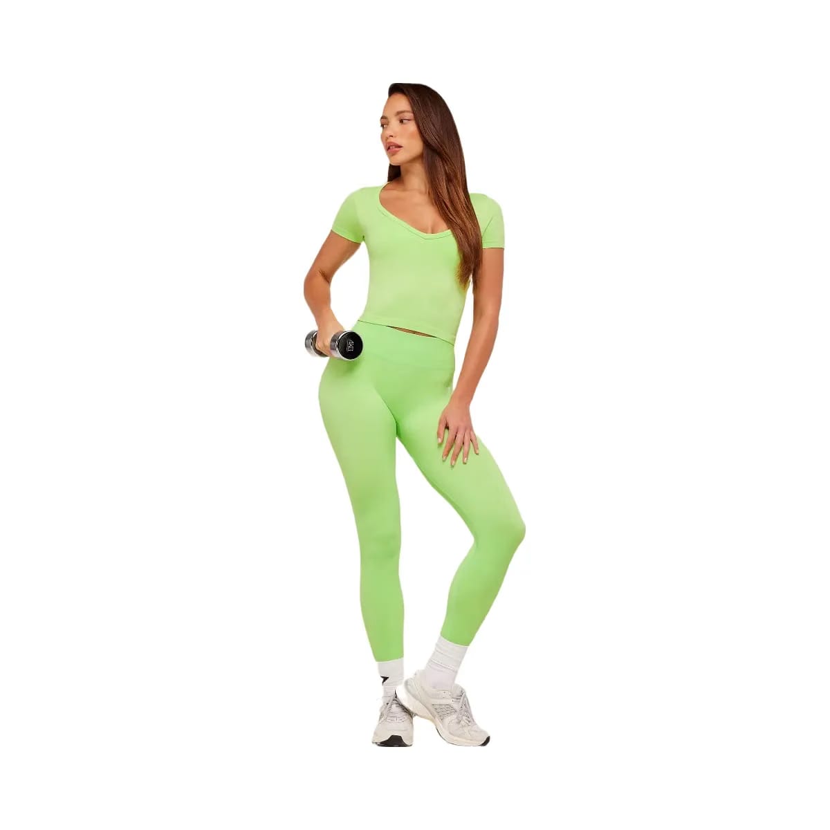 Gymshark Adapt Animal X Whitney Short Sleeve Top "Energy Gelato Green Sorbet Yellow"
