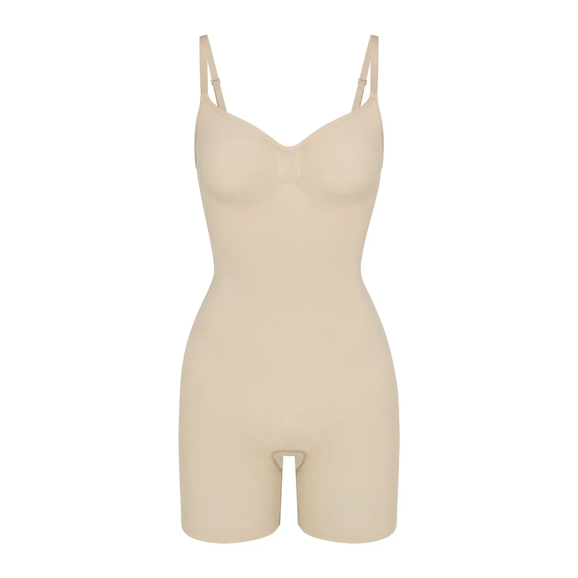 Skims Seamless Sculpt Mid Thigh Bodysuit Sand