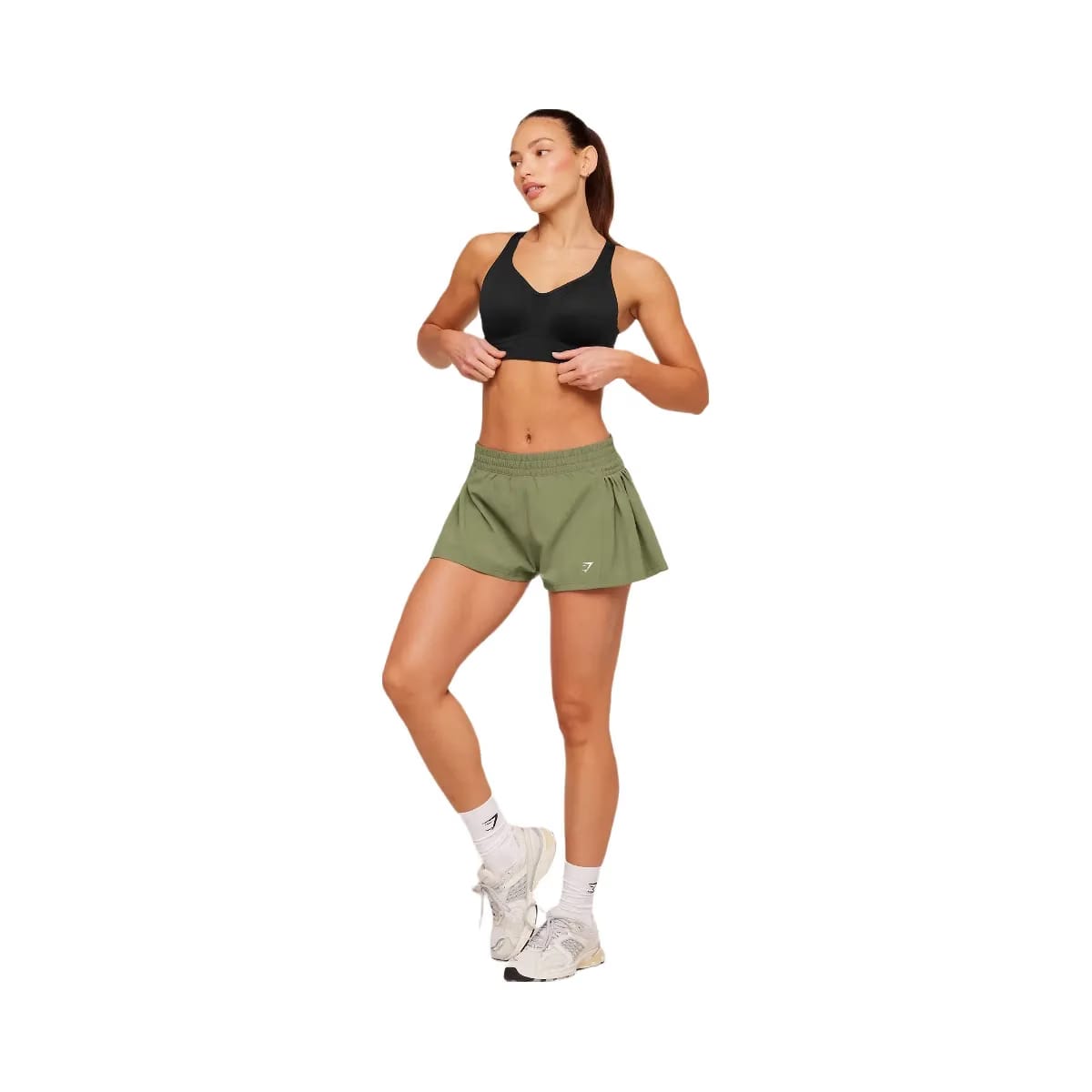 Gymshark Flutter Woven Shorts "GS Grounded Green"