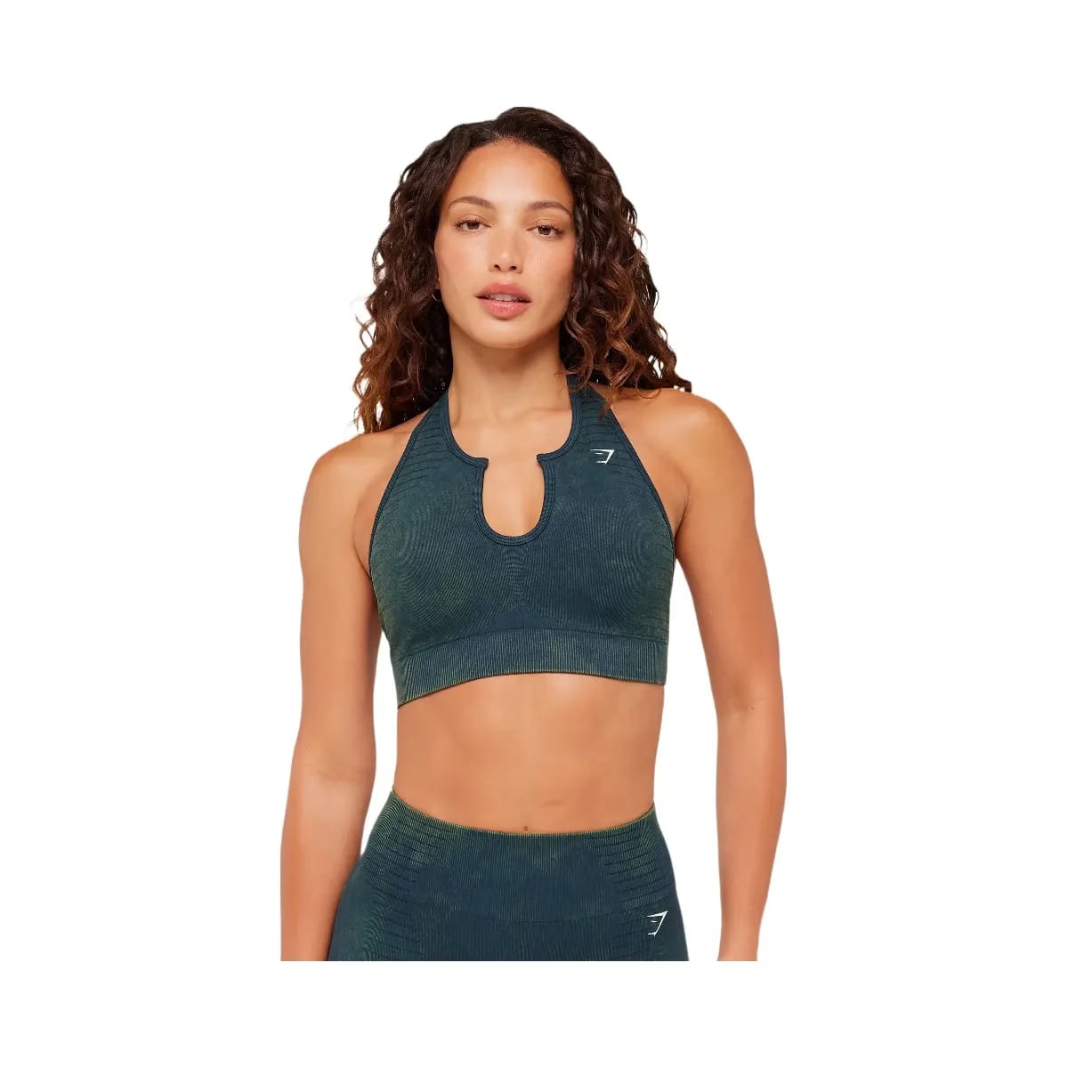 Gymshark Steel Seamless Halter Neck Bra "Deep Petrol Blue"