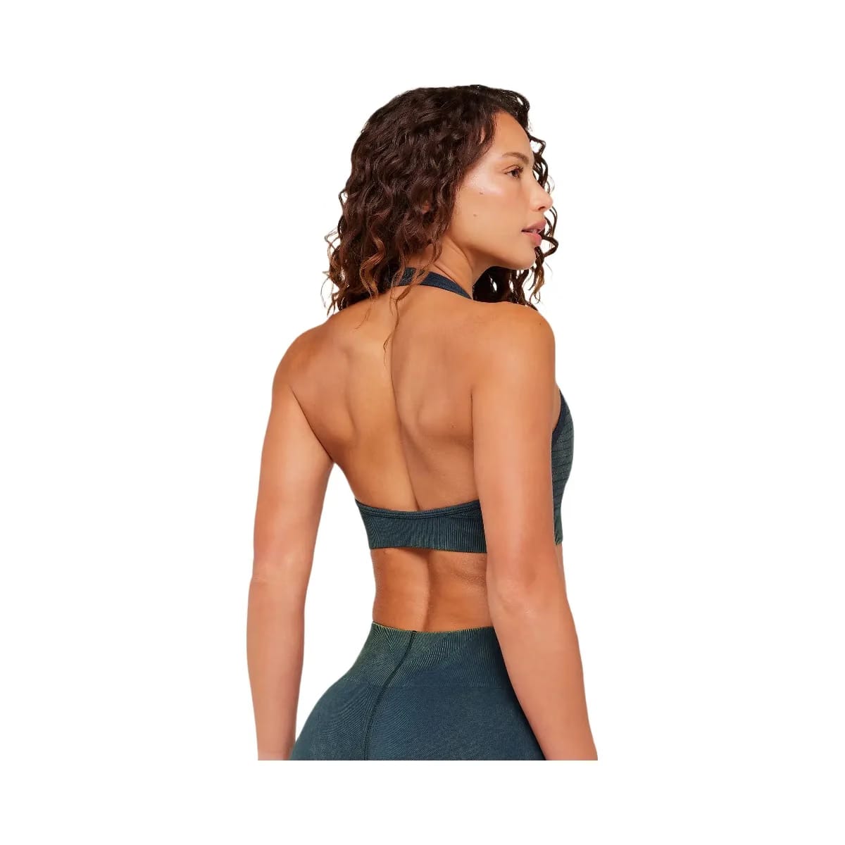 Gymshark Steel Seamless Halter Neck Bra "Deep Petrol Blue"