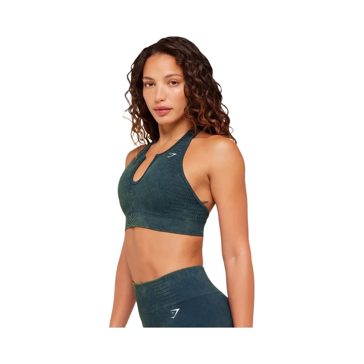 Gymshark Steel Seamless Halter Neck Bra "Deep Petrol Blue"