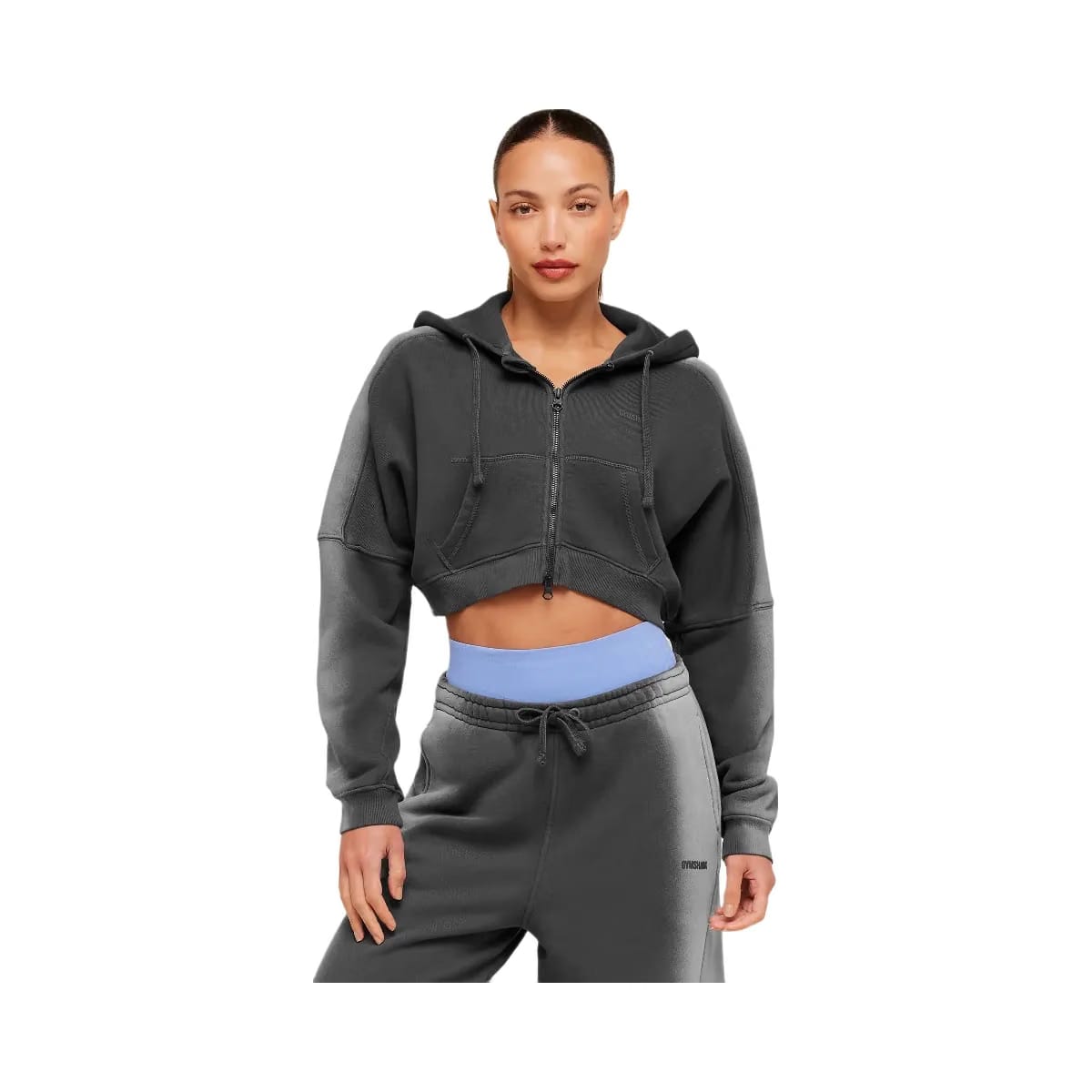 Gymshark Pump Washed Zip Through Hoodie "Onyx Grey Stratus Grey"