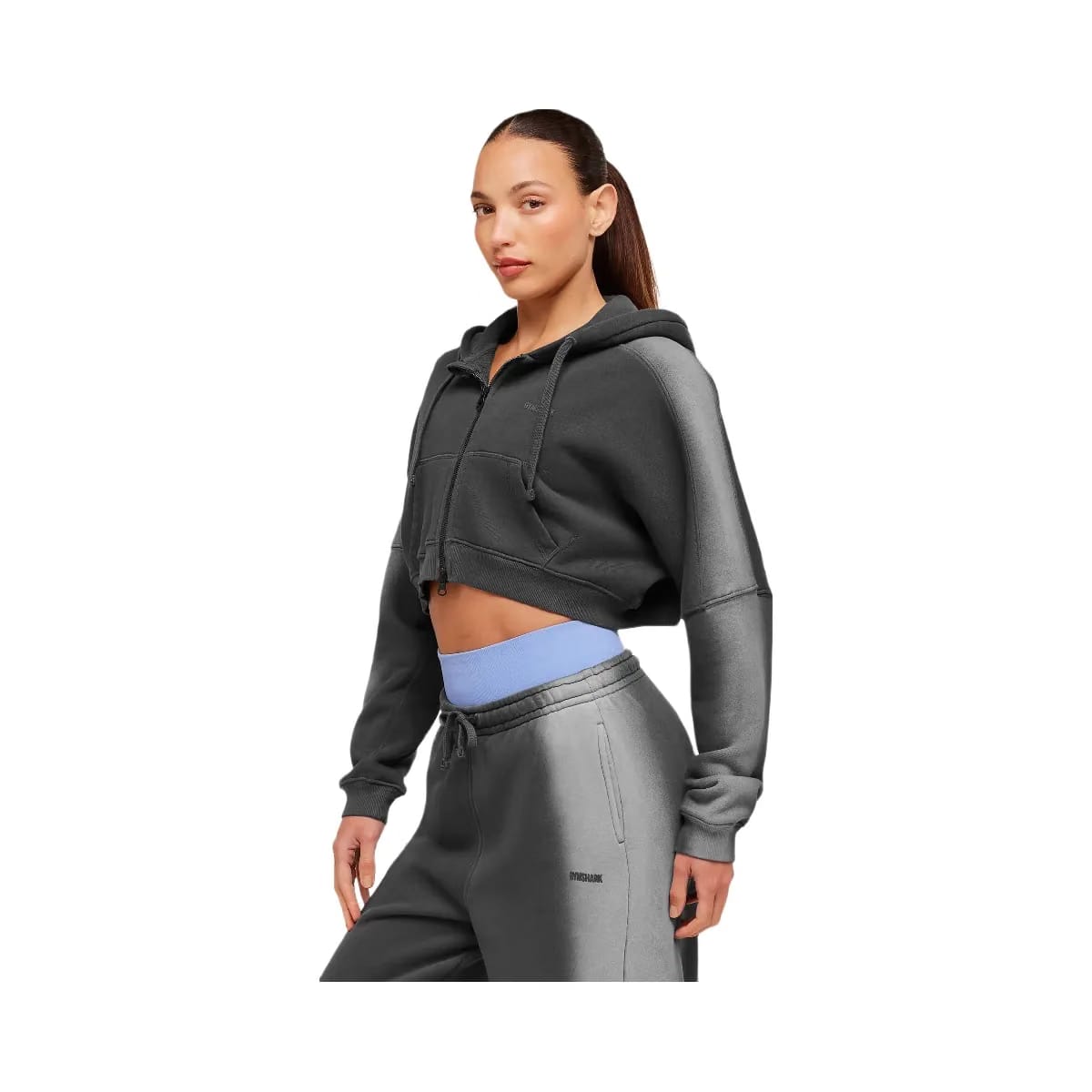 Gymshark Pump Washed Zip Through Hoodie "Onyx Grey Stratus Grey"