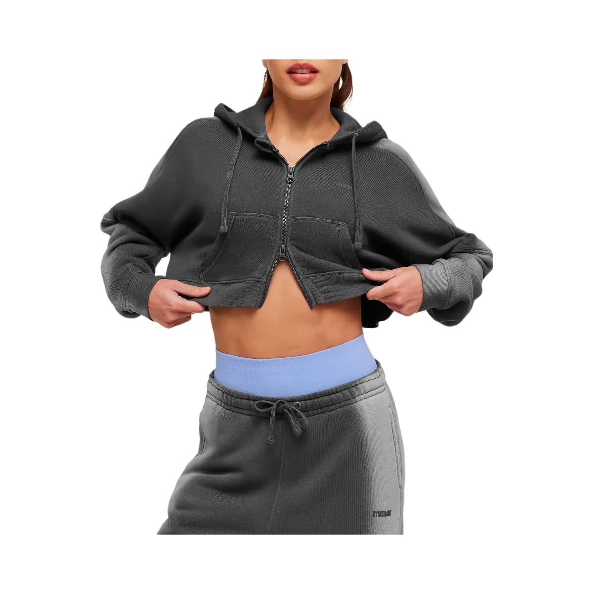 Gymshark Pump Washed Zip Through Hoodie "Onyx Grey Stratus Grey"