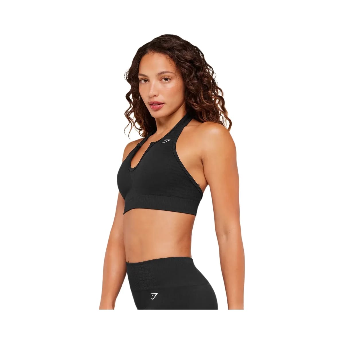 Gymshark Steel Seamless Halter Neck Bra "GS Black"