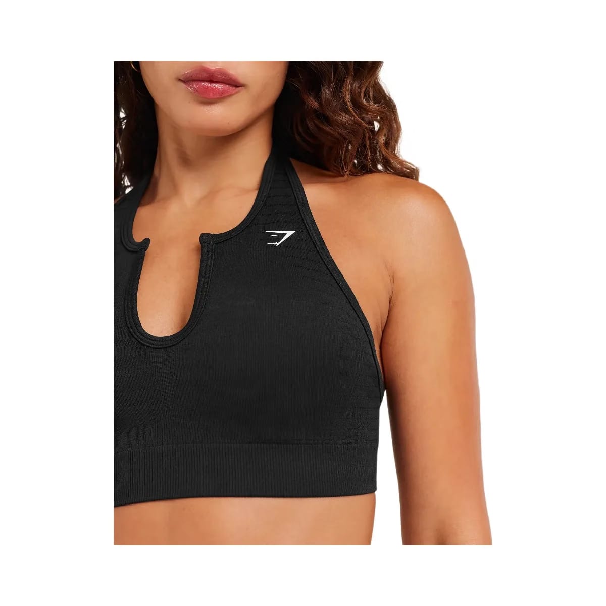 Gymshark Steel Seamless Halter Neck Bra "GS Black"