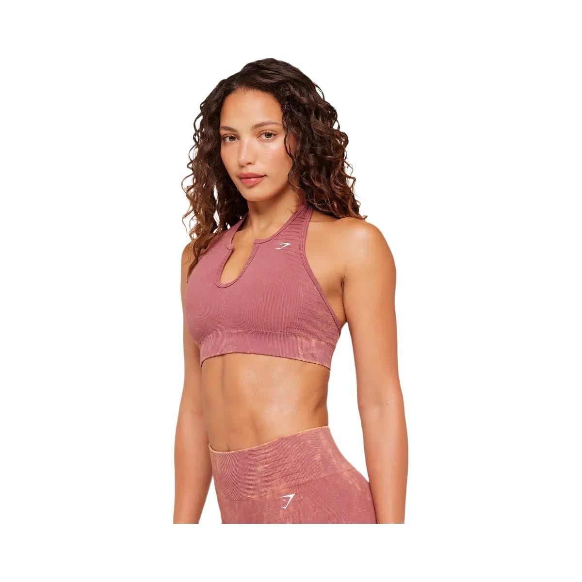 Gymshark Steel Seamless Halter Neck Bra "GS Reset Pink"