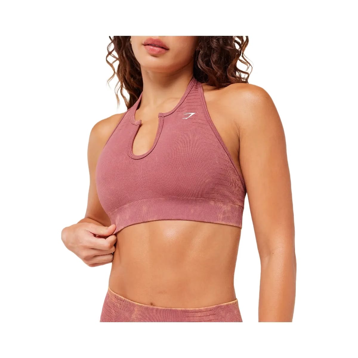 Gymshark Steel Seamless Halter Neck Bra "GS Reset Pink"