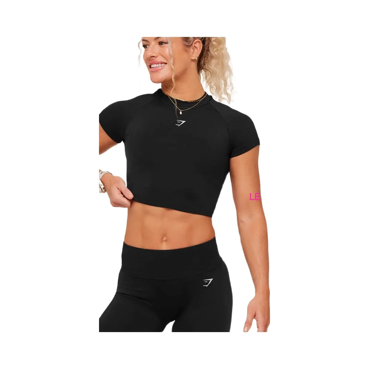 Gymshark Interval Seamless Short Sleeve Crop Top "Black"