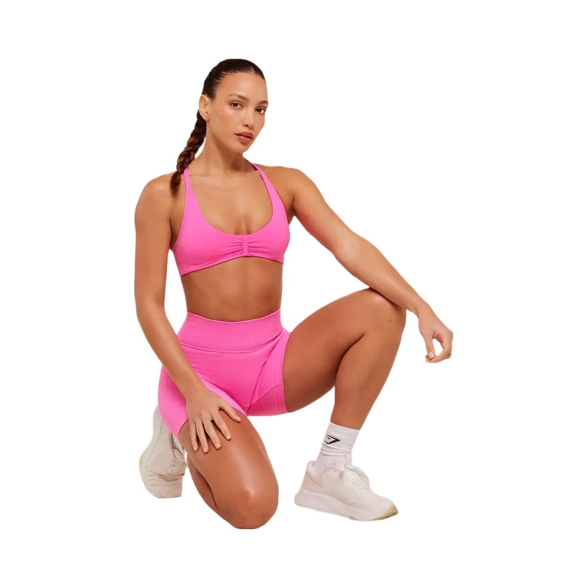 Gymshark Interval Seamless Light Support Sports Bra "Electric Pink"
