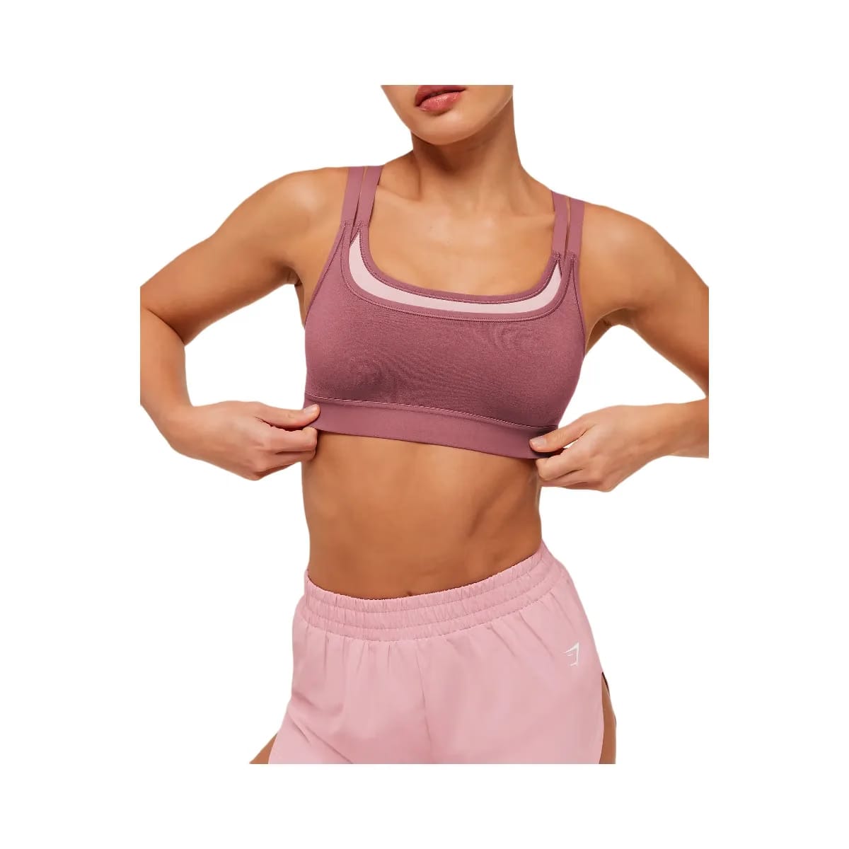Gymshark Interval Seamless Medium Support Sports Bra "Reset Pink Light Pink"