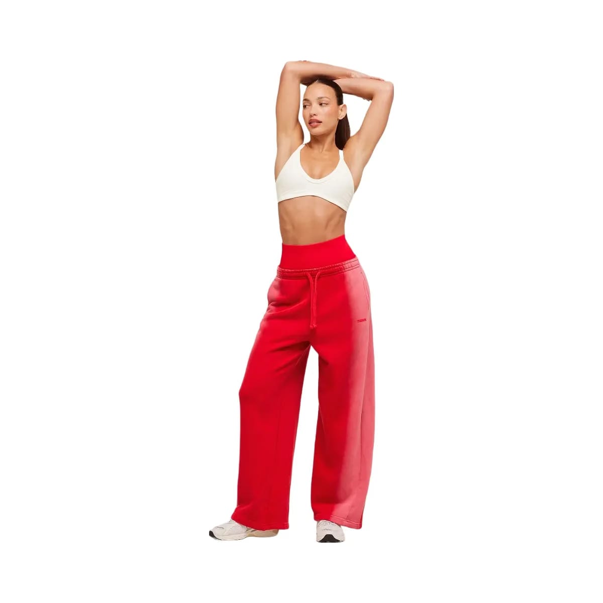 Gymshark Pump Washed Straight Leg Joggers "Carmine Red Soft White"