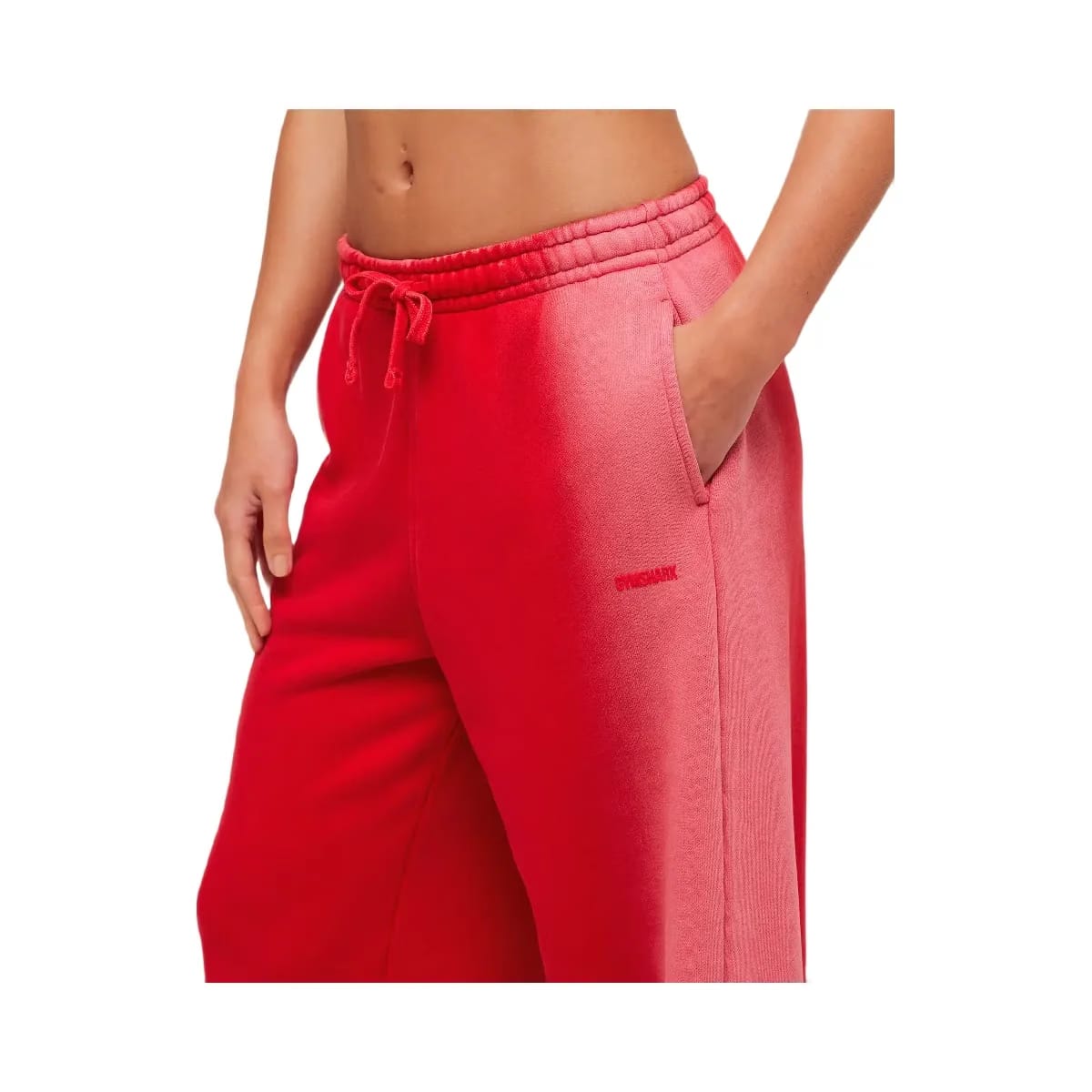 Gymshark Pump Washed Straight Leg Joggers "Carmine Red Soft White"