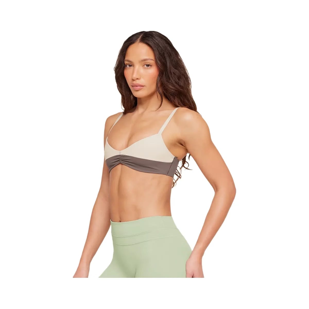 Gymshark Colour Block Sports Bra "Cool Brown Pebble Grey"