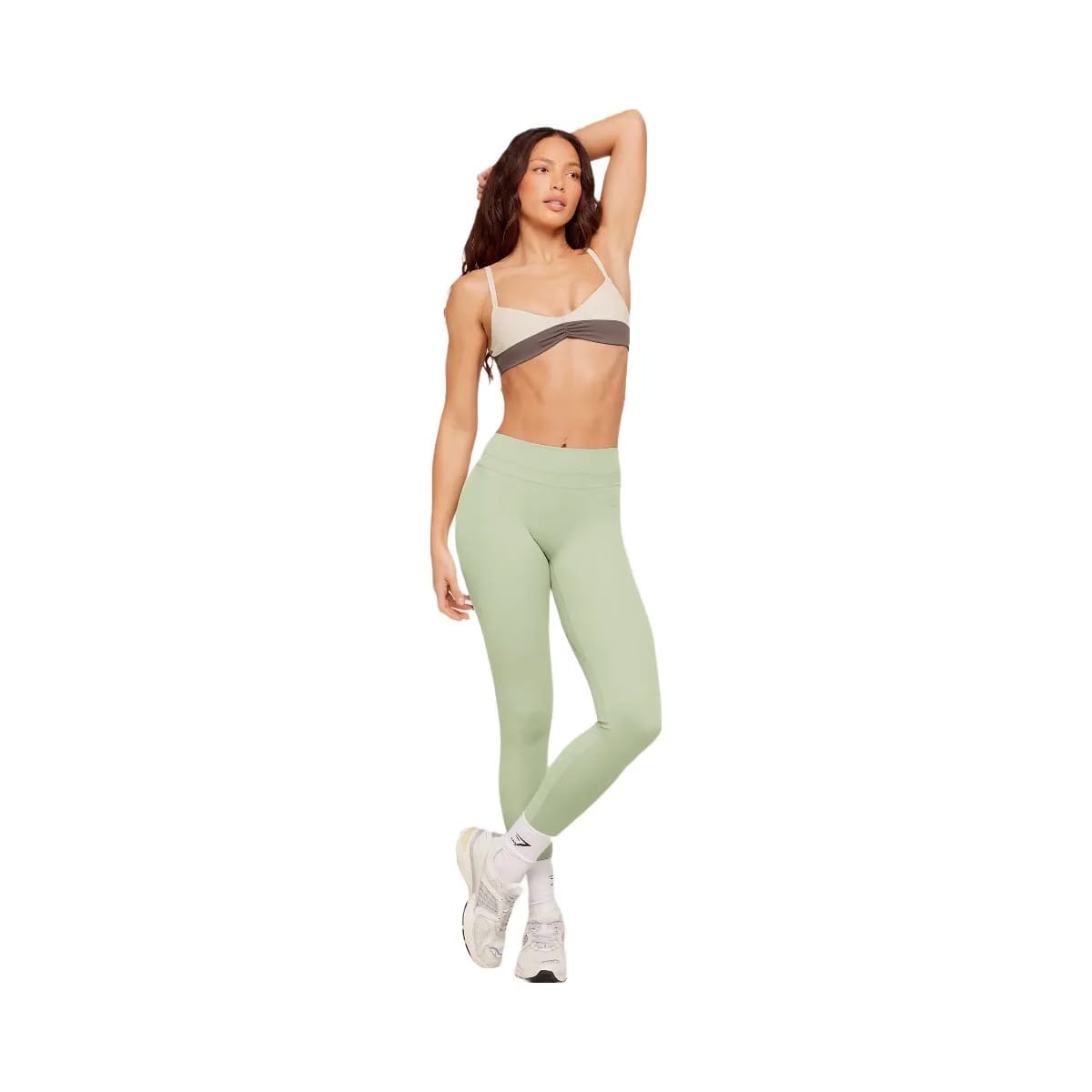 Gymshark Colour Block Sports Bra "Cool Brown Pebble Grey"