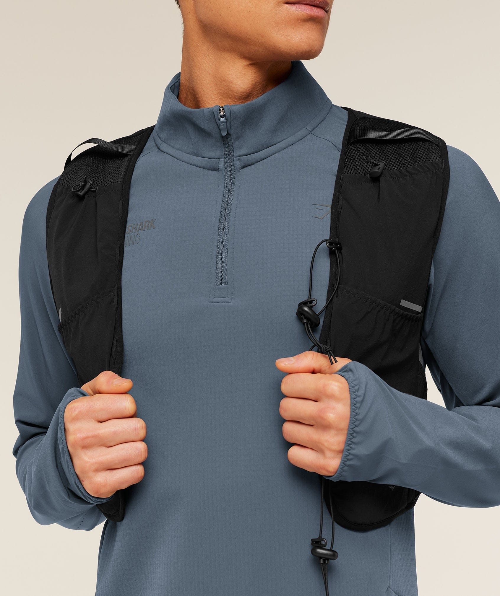 Gymshark Running Elite 1/4 Zip Titanium Blue