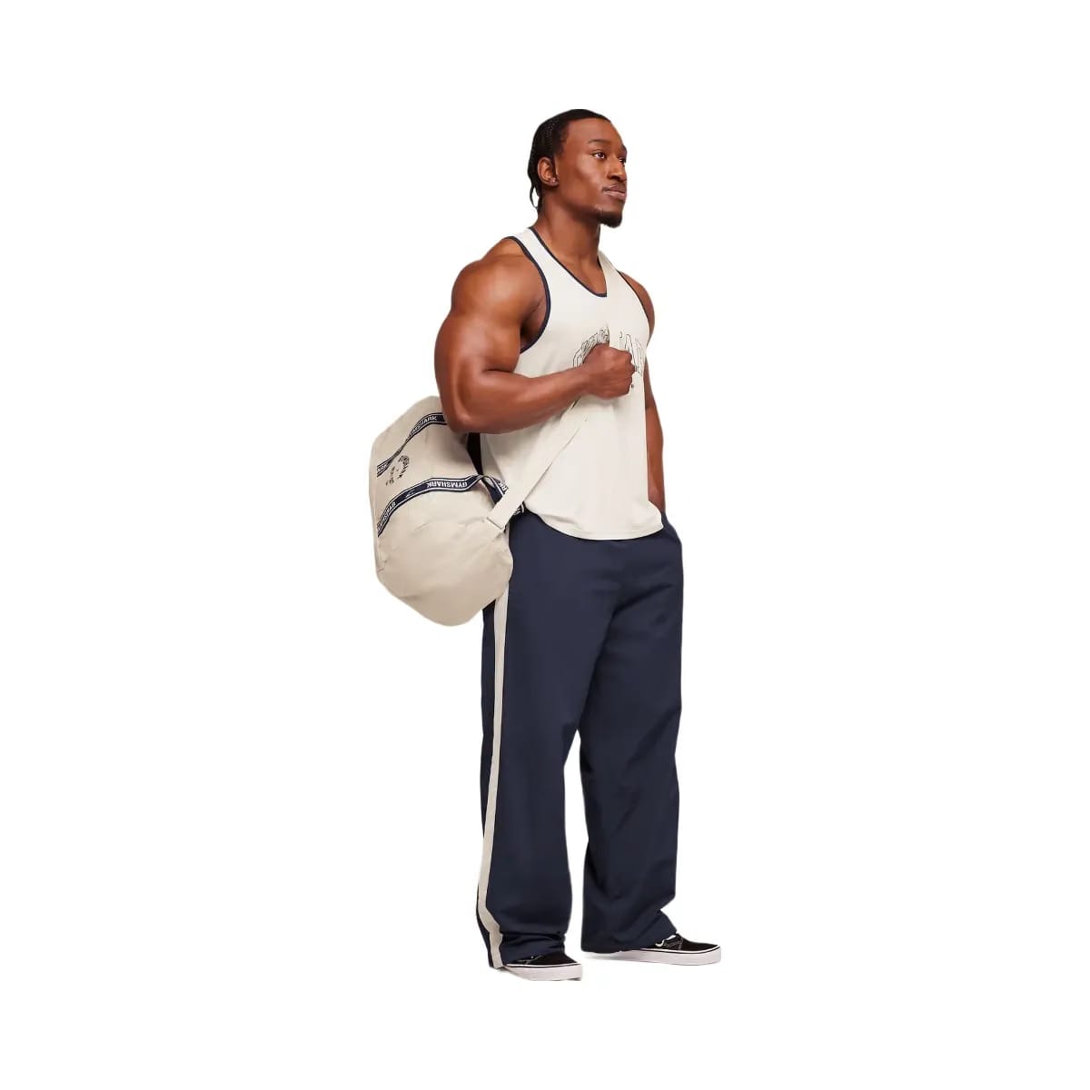 Gymshark Retro Collegiate Track Pants "Heavy Blue Tinted White"