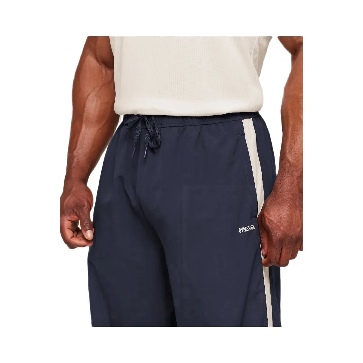 Gymshark Retro Collegiate Track Pants "Heavy Blue Tinted White"