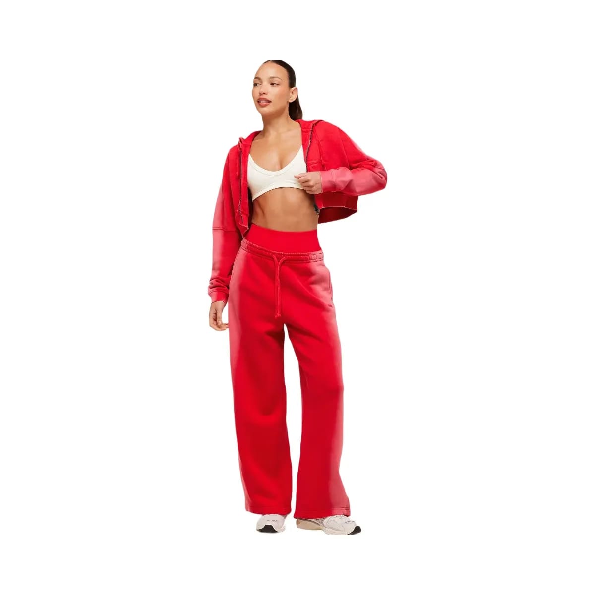 Gymshark Pump Washed Zip Through Hoodie "Carmine Red Soft White"