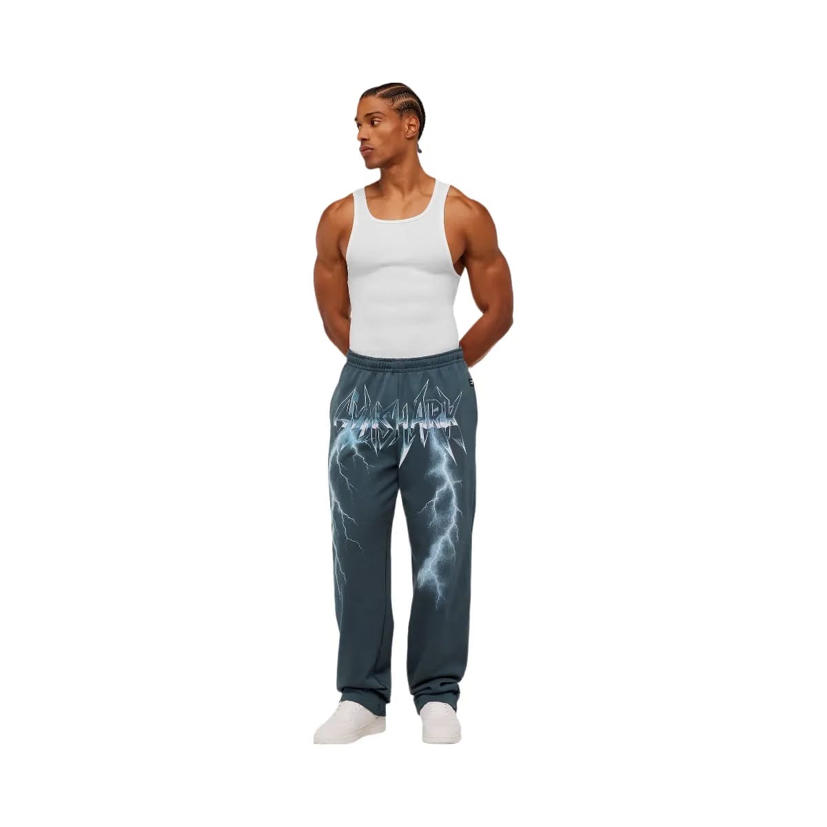 Gymshark Eagle Band Style Graphic Straight Leg Pants Gs Stealth Blue