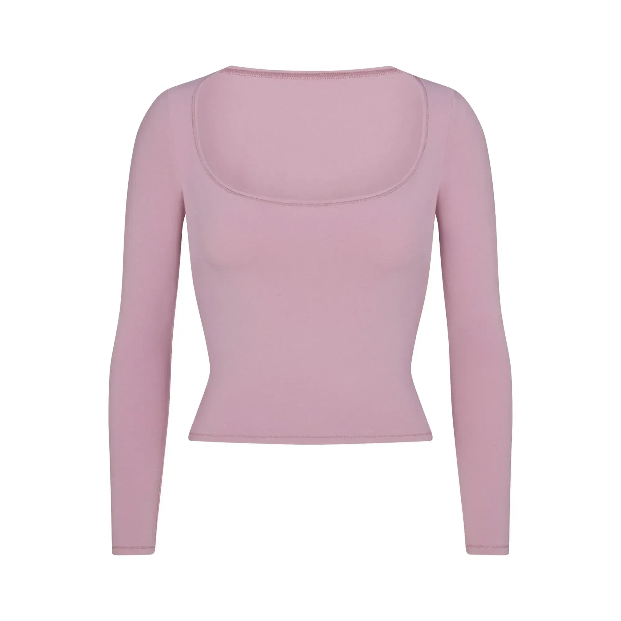 Skims Cotton Jersey Scoop Neck Long Sleeve Top Dusk