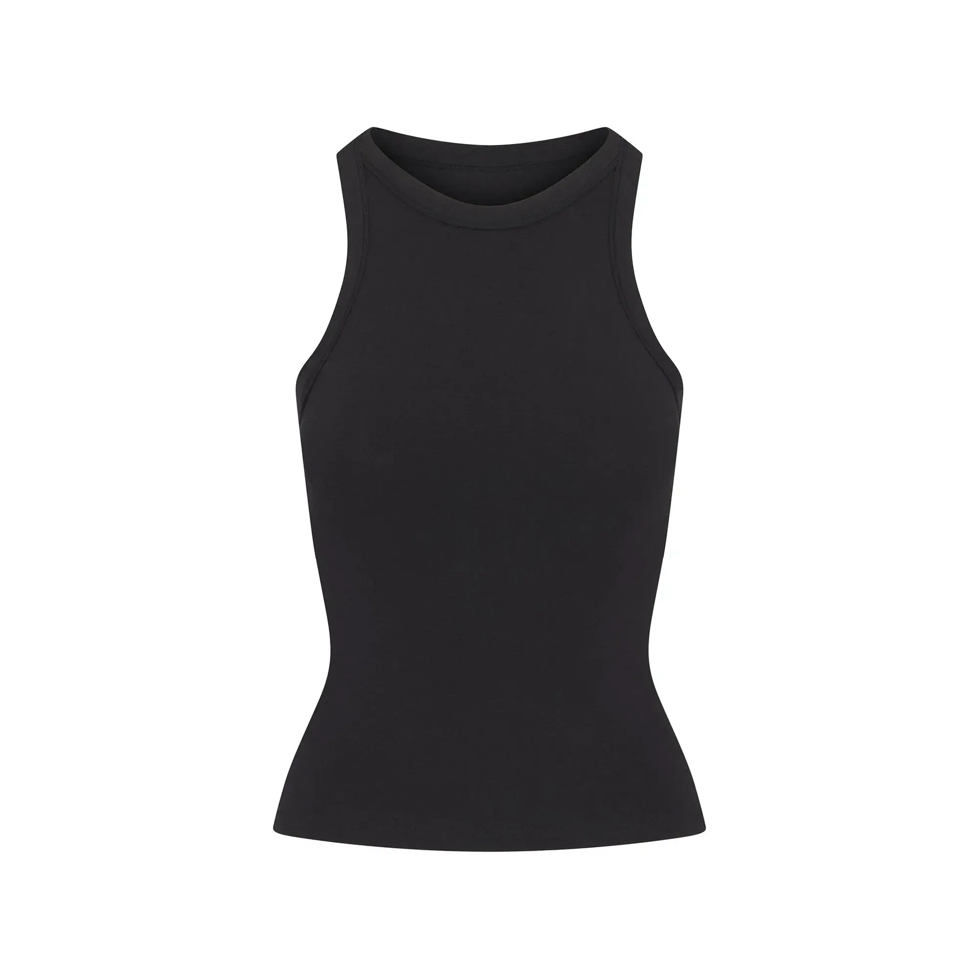 Skims Cotton Jersey Crew Neck Tank Soot