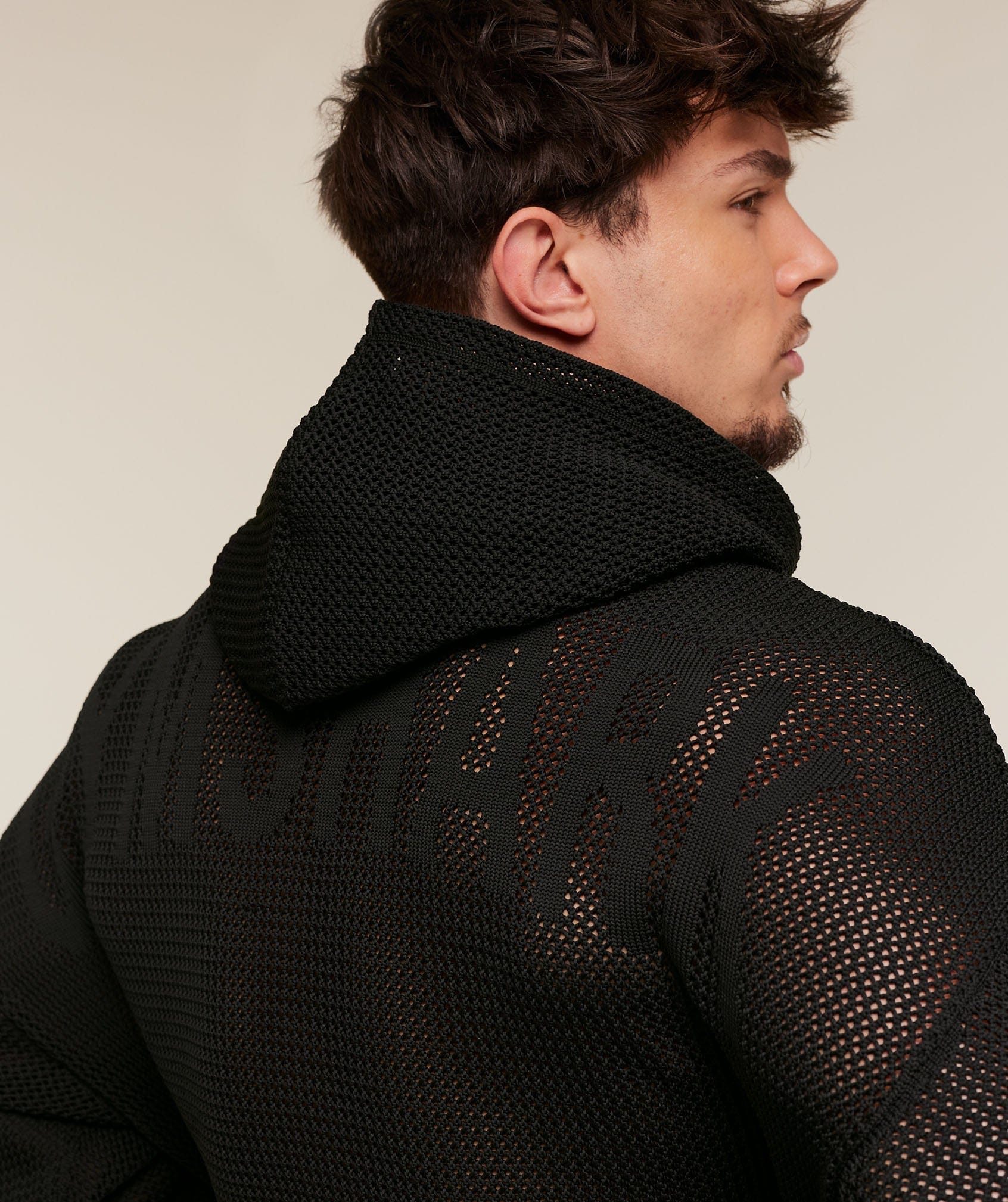Gymshark Collective Crochet Style Hoodie Black