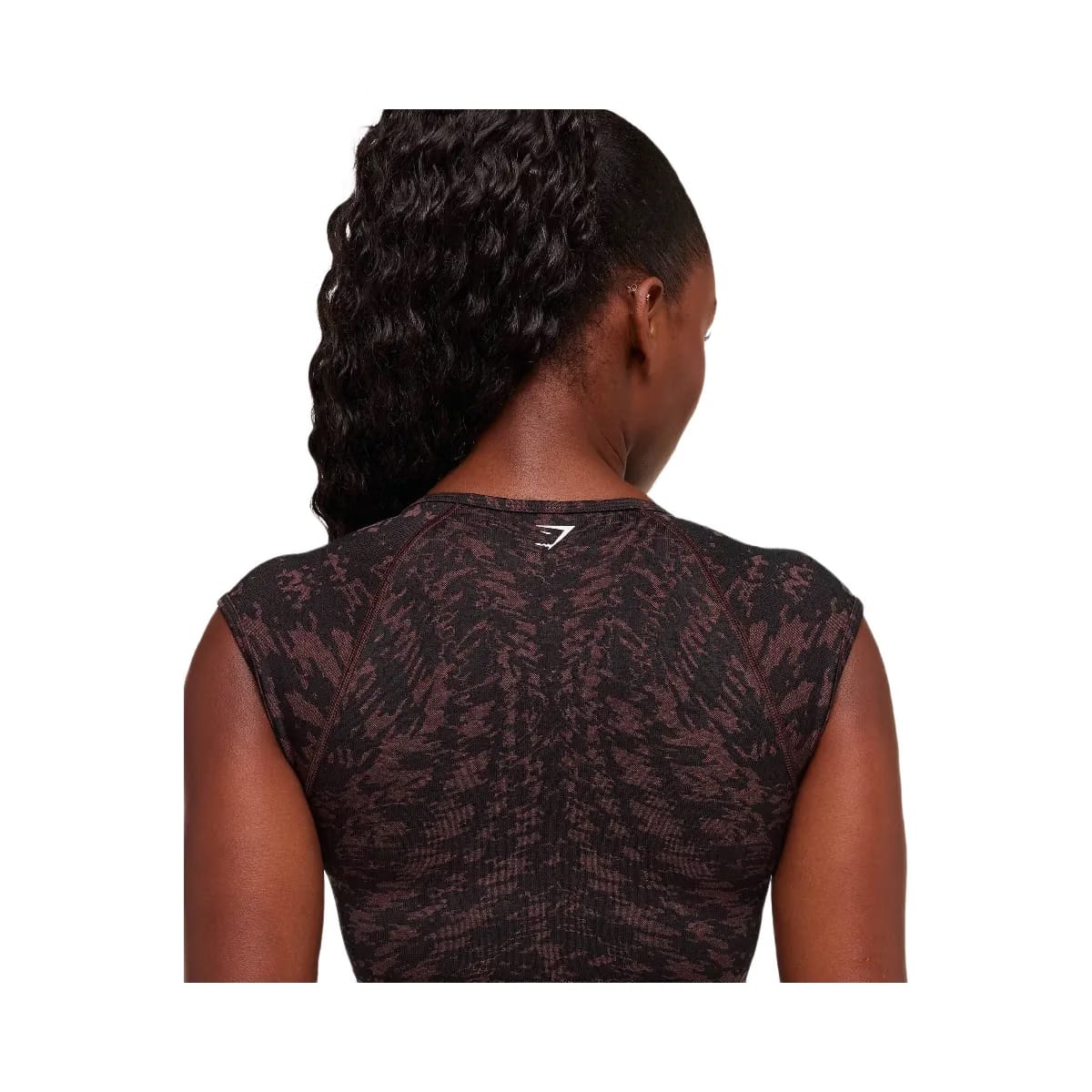Gymshark Adapt Houndstooth Midi Top "Black Reset Pink"