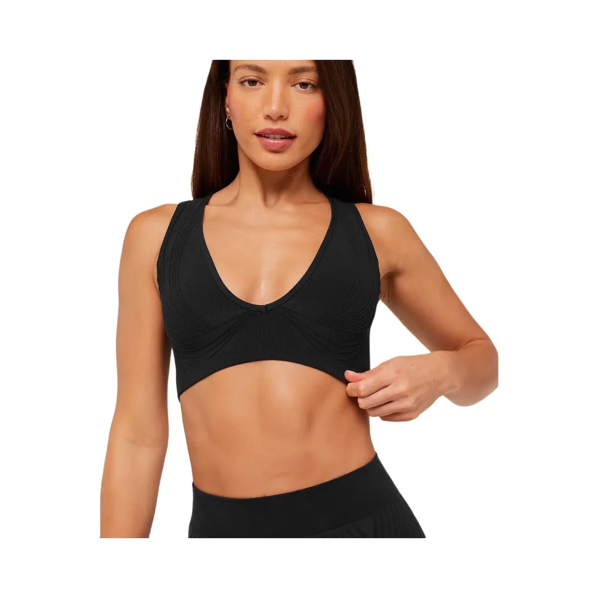 Gymshark Luxe Light Support Sports Bra "GS Black"