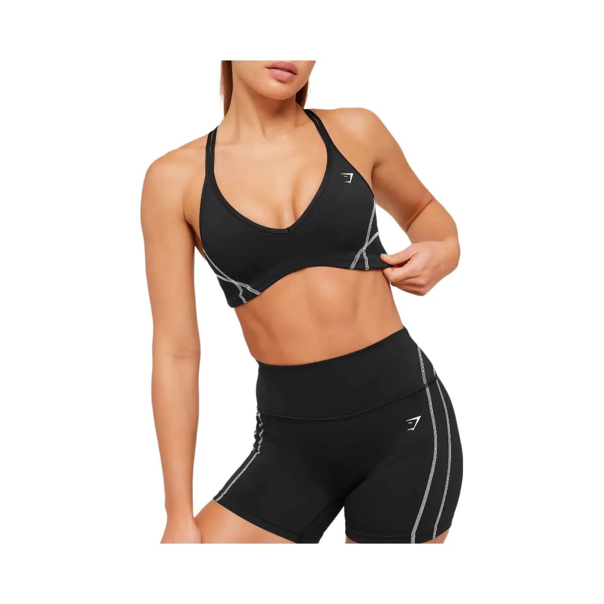 Gymshark Volt Light Support Sports Bra "Black White"