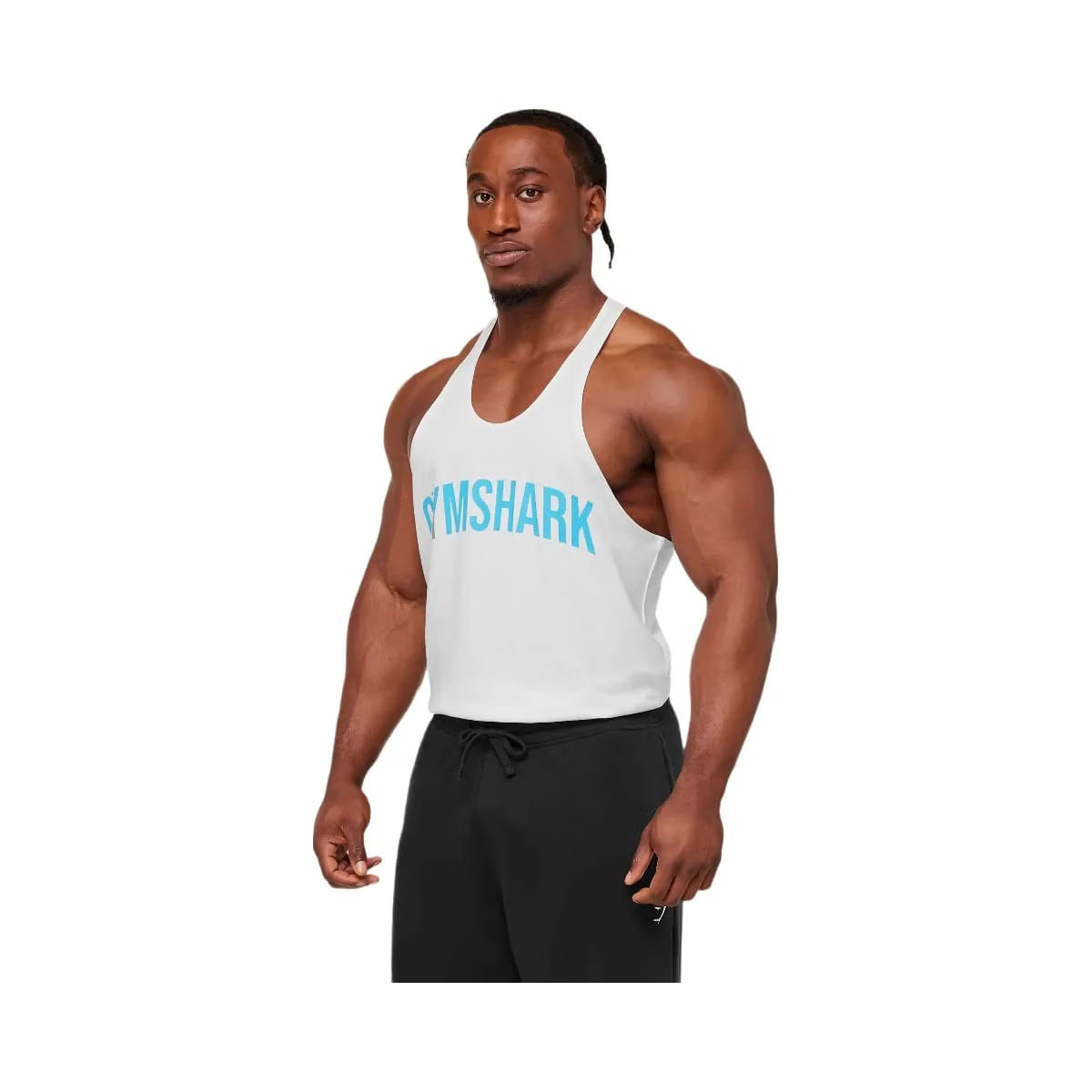 Gymshark Power Stringer "GS White GS Brand Blue"