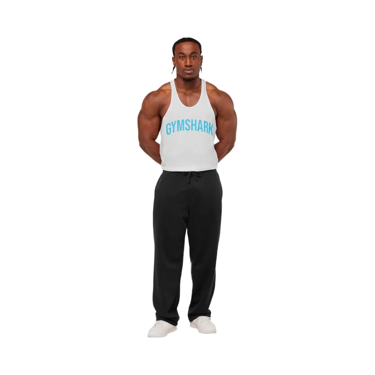 Gymshark Power Stringer "GS White GS Brand Blue"