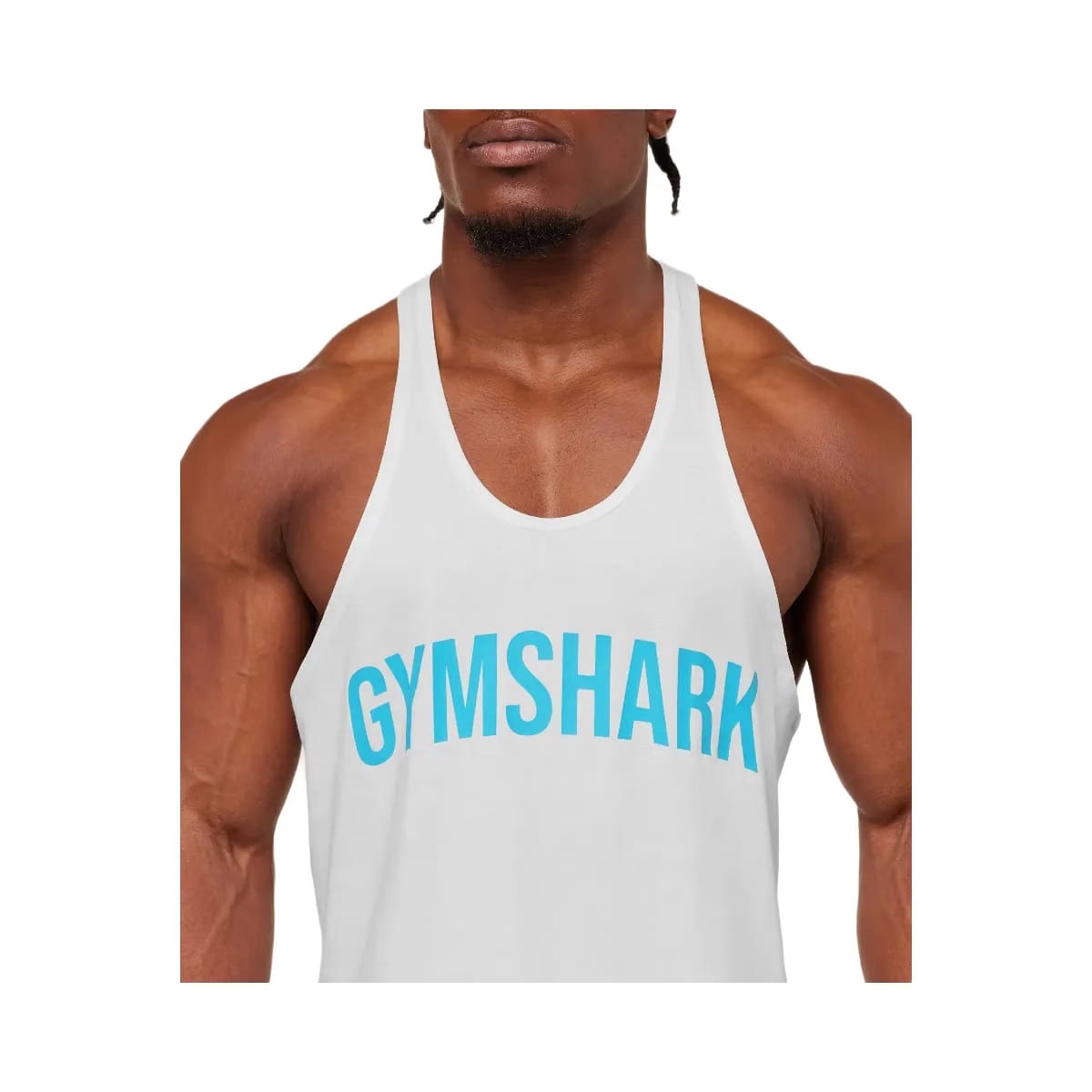 Gymshark Power Stringer "GS White GS Brand Blue"