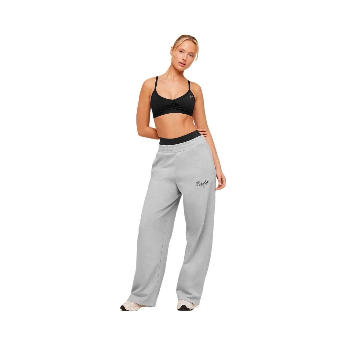 Gymshark Script Embroidery Joggers "Light Grey Core Marl"